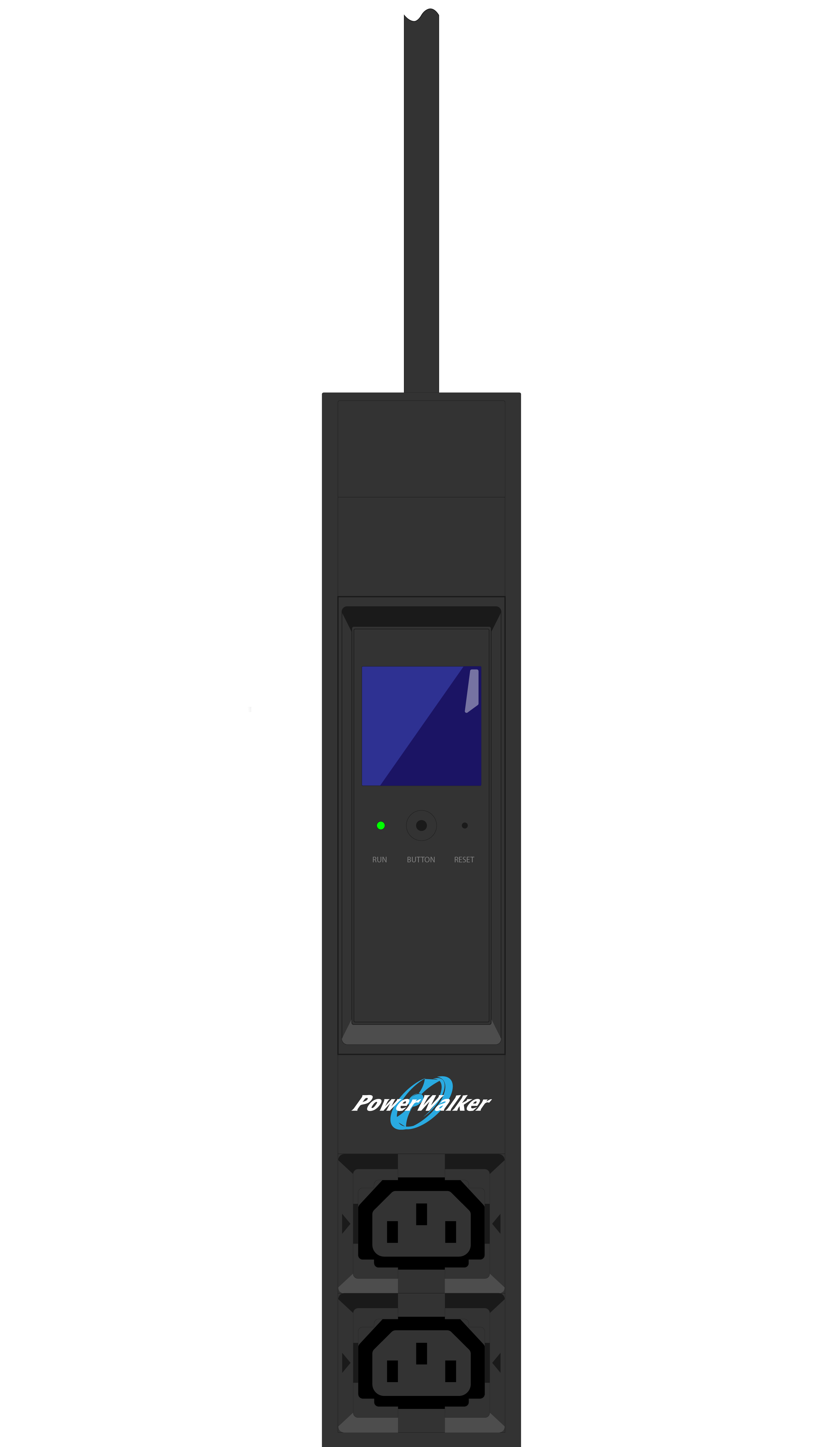 PowerWalker 10133028 - Messgerät - 0U - Senkrecht - Schwarz - 24 AC-Ausgänge - C13-Koppler - C19-Koppler, Ansicht 2