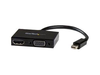 StarTech.com Reise A/V Adapter: 2-in-1 Mini DisplayPort auf HDMI oder VGA Konverter - mDP zu HDMI / VGA Adapter im kompakten Design - Videokonverter - DisplayPort - HDMI, VGA - Schwarz