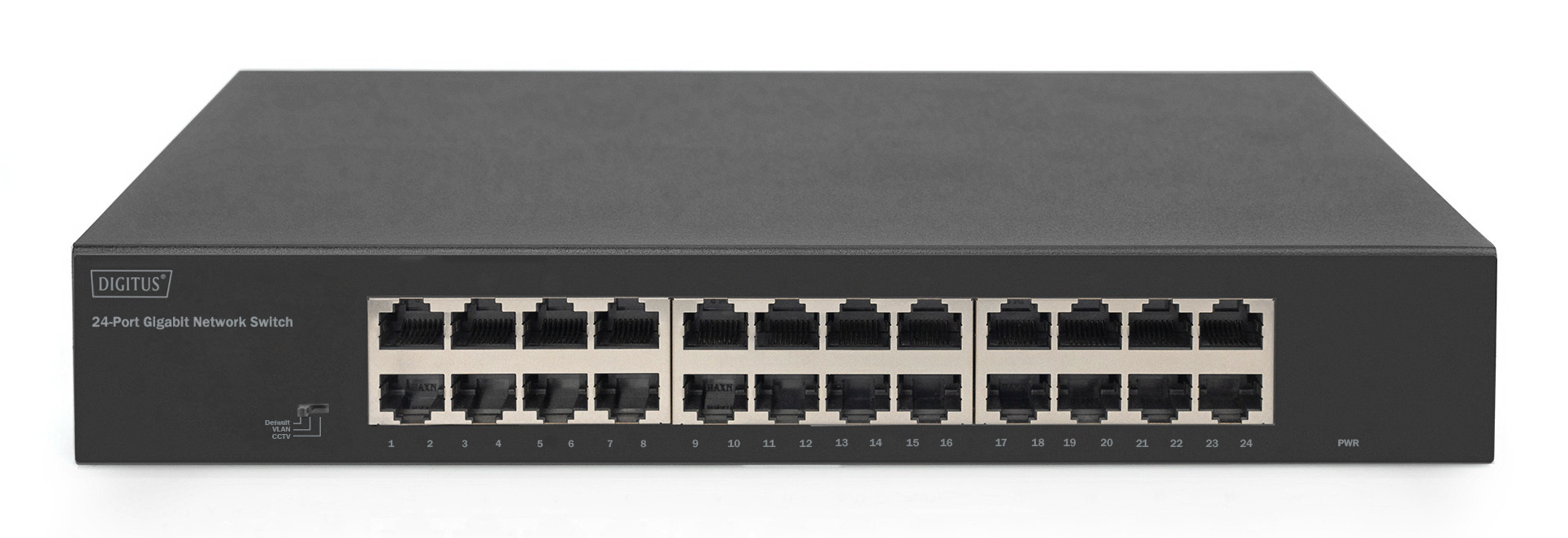 DIGITUS 24-Port Gigabit Switch, 19 Zoll, Unmanaged, Ansicht 3
