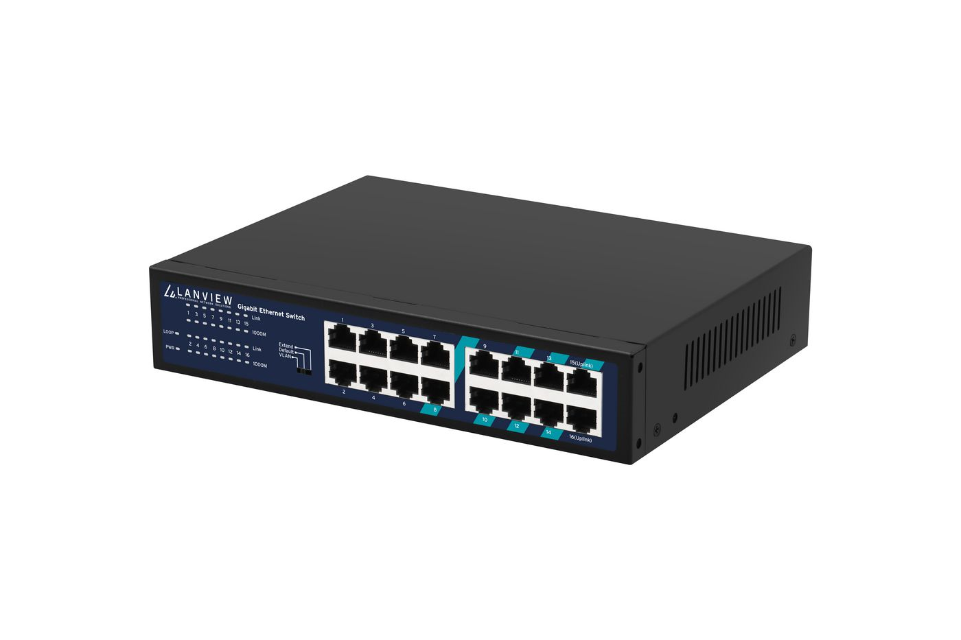Lanview Unmanaged Full Intelligent Ethernet - Switch - 1 Gbps, Ansicht 4