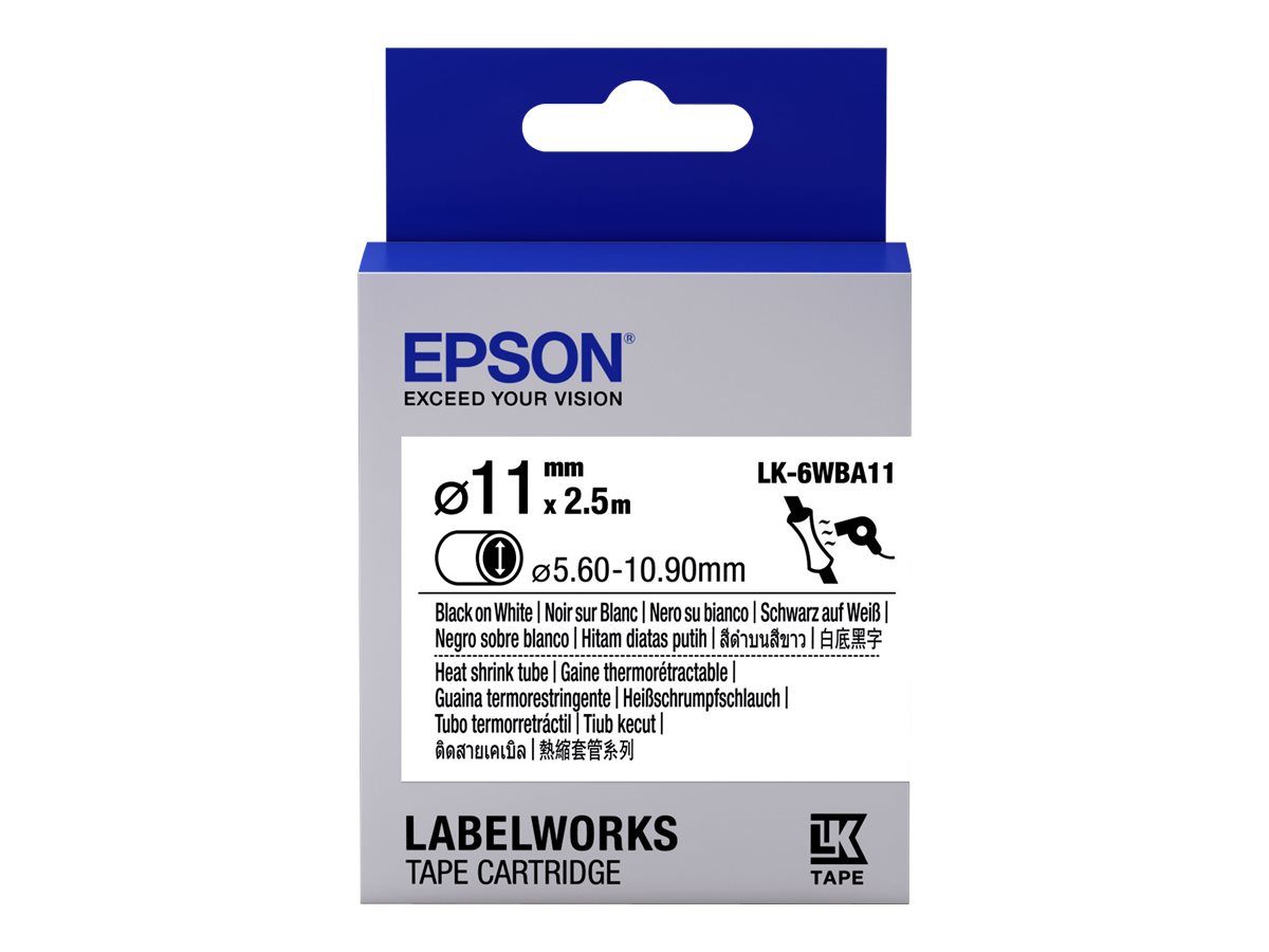 Epson LabelWorks LK-6WBA11 - Schwarz auf Weiß - Roll (1.1 cm x 2.5 m) 1 Rolle(n) Rohr - für LabelWorks LW-1000, 300, 400, 600, 700, 900, Z5000, Z5010, Z700, Z710, Z900