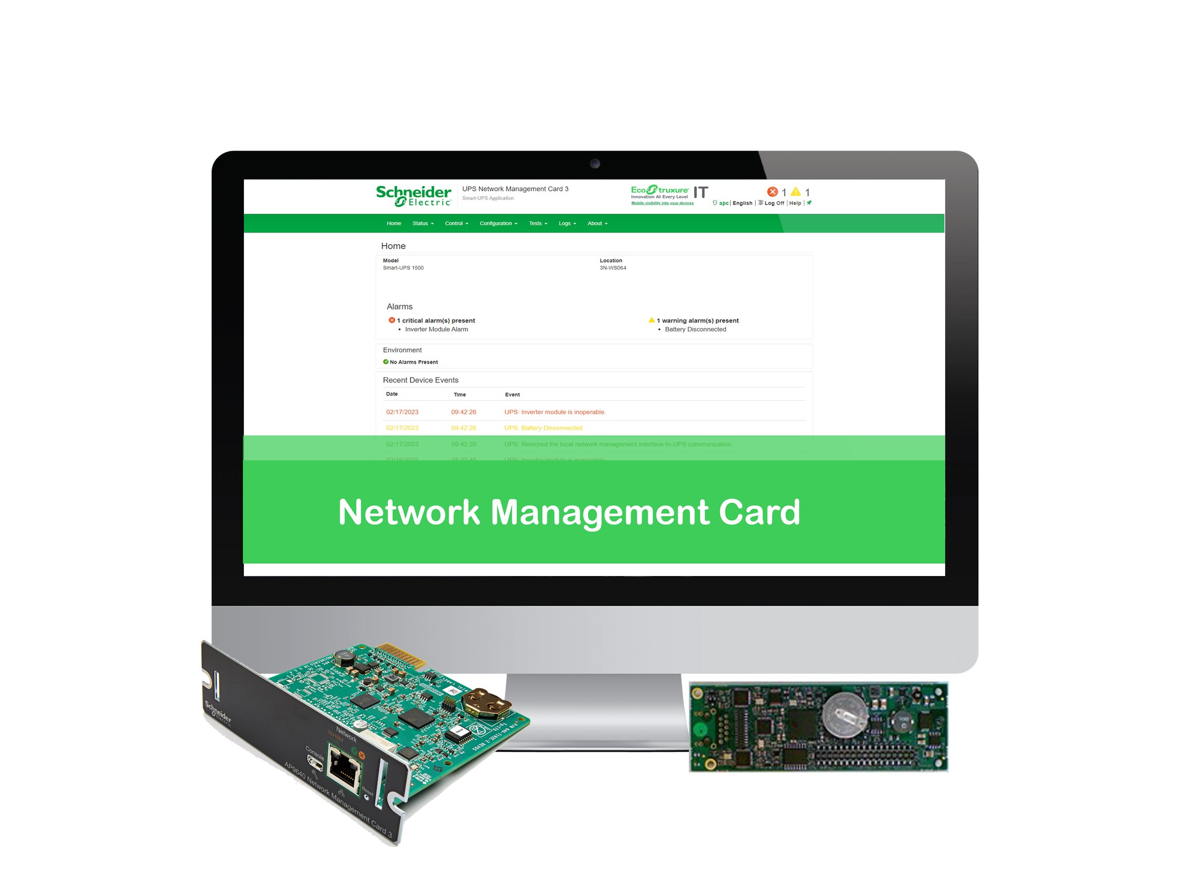 APC Network Management Card for Easy UPS, 1-Phase - Standard-Lizenz (Upgrade)