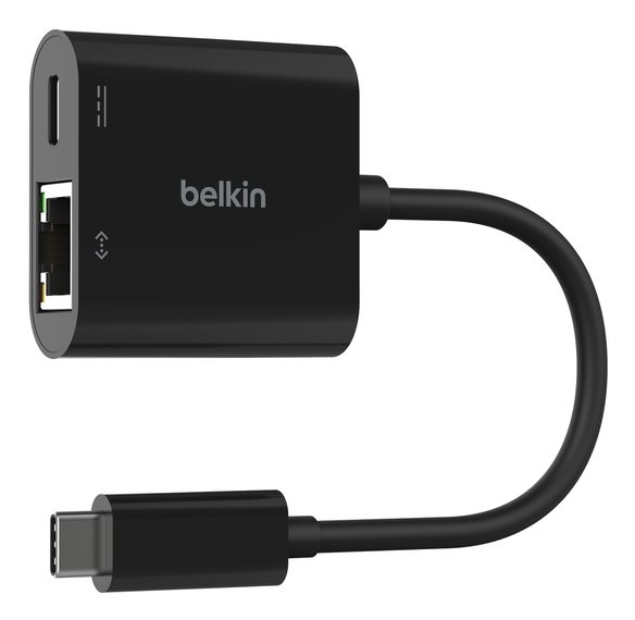 Belkin Netzwerkadapter - USB-C - Gigabit Ethernet x 1 + USB-C (nur Spannungsversorgung), Ansicht 2