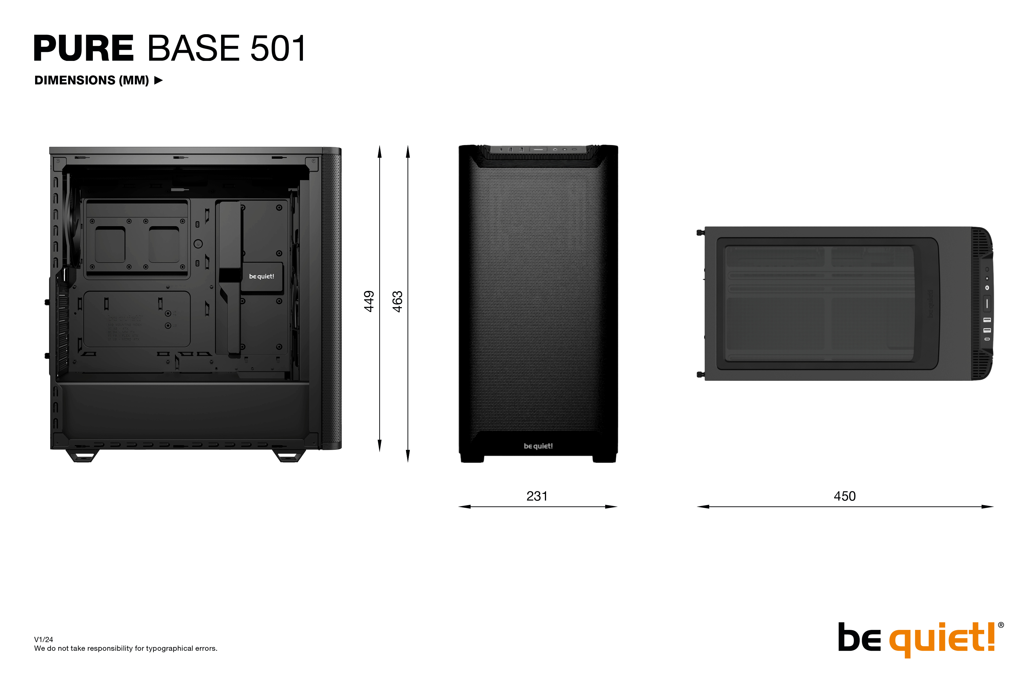 Be Quiet! ! PURE BASE 501 Airflow Black, Ansicht 2