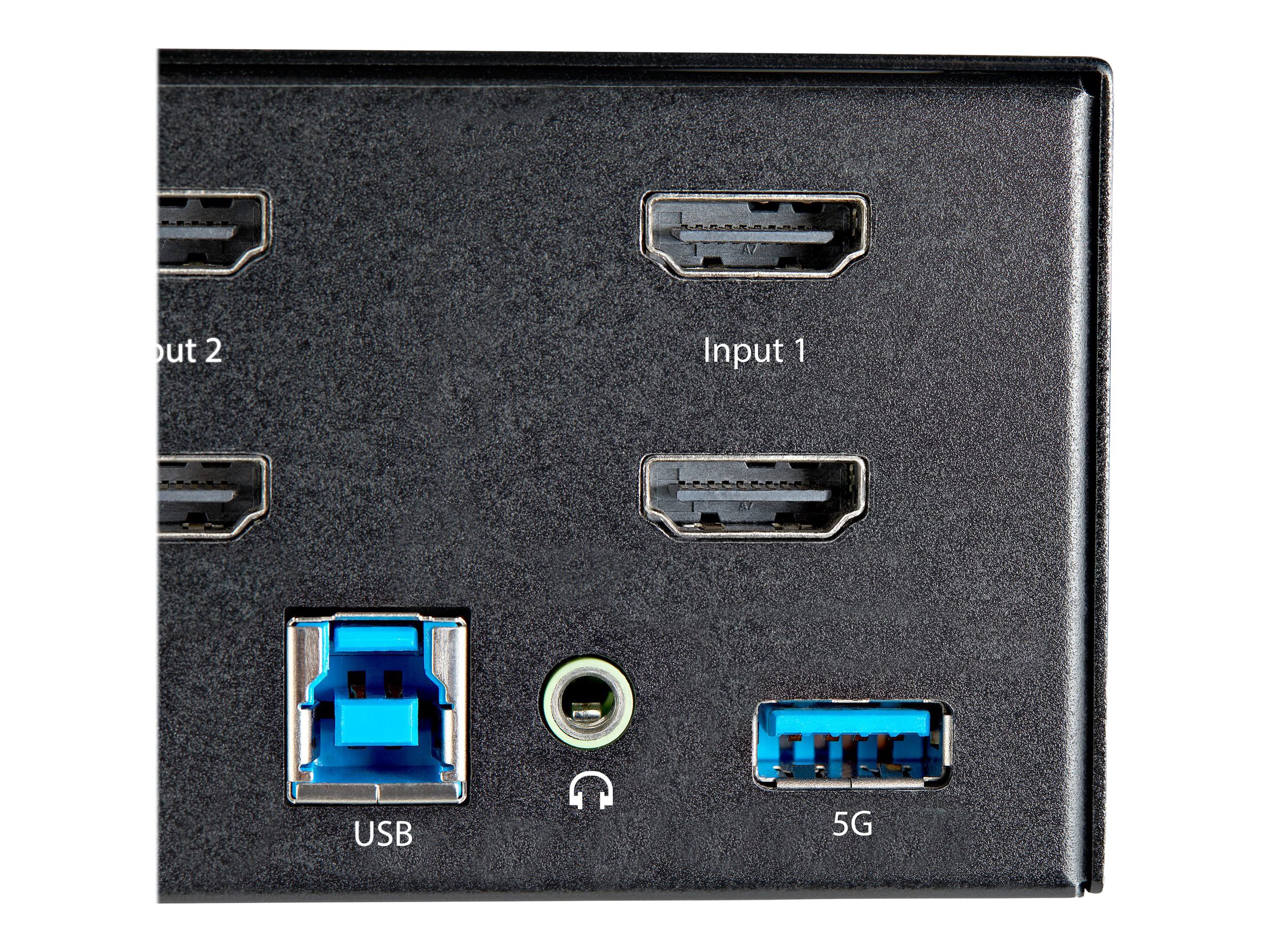 StarTech.com 2-Port Dual Monitor HDMI KVM-Switch - 4K 60Hz UHD HDR - Desktop 4K HDMI 2.0 KVM-Switch mit 2-Port USB 3.0 Hub (5 Gbits)