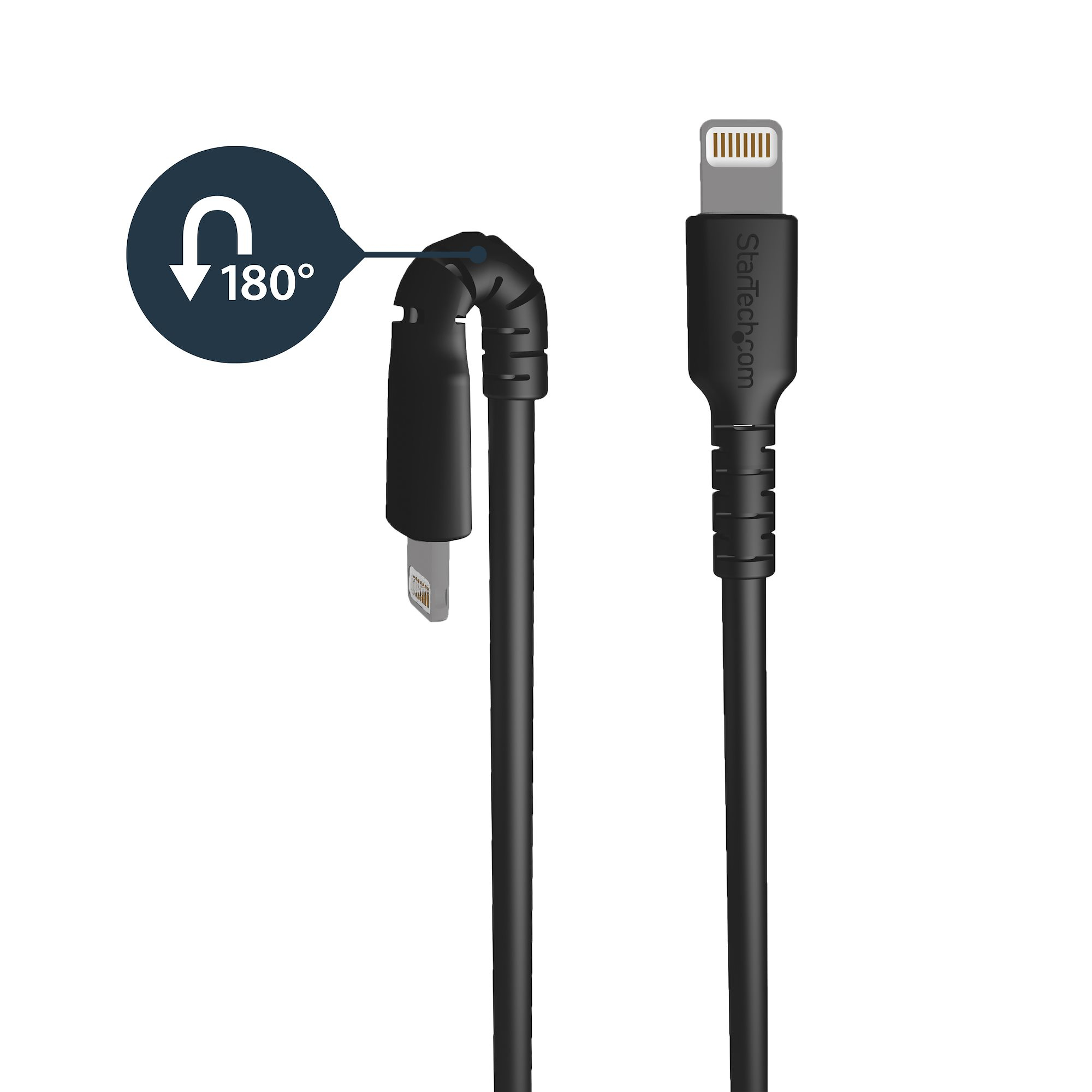 StarTech.com 1m USB-A auf Lightning-Kabel - Hochbelastbare, robuste Aramidfaser - USB Typ-A auf Lightningkabel - Schwarz, Ansicht 4