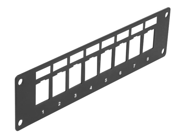 Delock - Leeres Keystone-Patchpanel - oberflächenbündig montierbar - Schwarz - 8 Ports