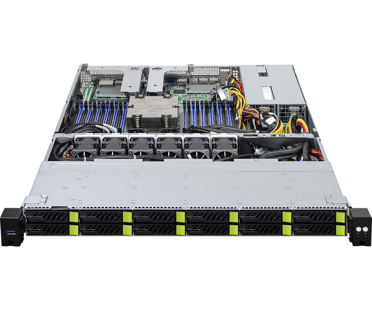 ASRock Rack 1U12E-GENOA/2L2T - Server - Rack-Montage - 1U - 1-Weg - keine CPU - RAM 0 GB - SATA/NVMe, Ansicht 3