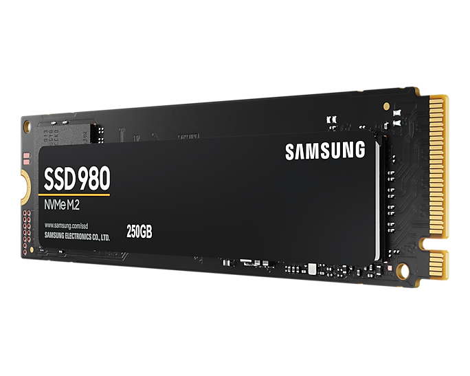 Samsung 980 MZ-V8V250BW - SSD - verschlüsselt - 250 GB - intern - M.2 2280 - PCIe 3.0 x4 (NVMe), Ansicht 3
