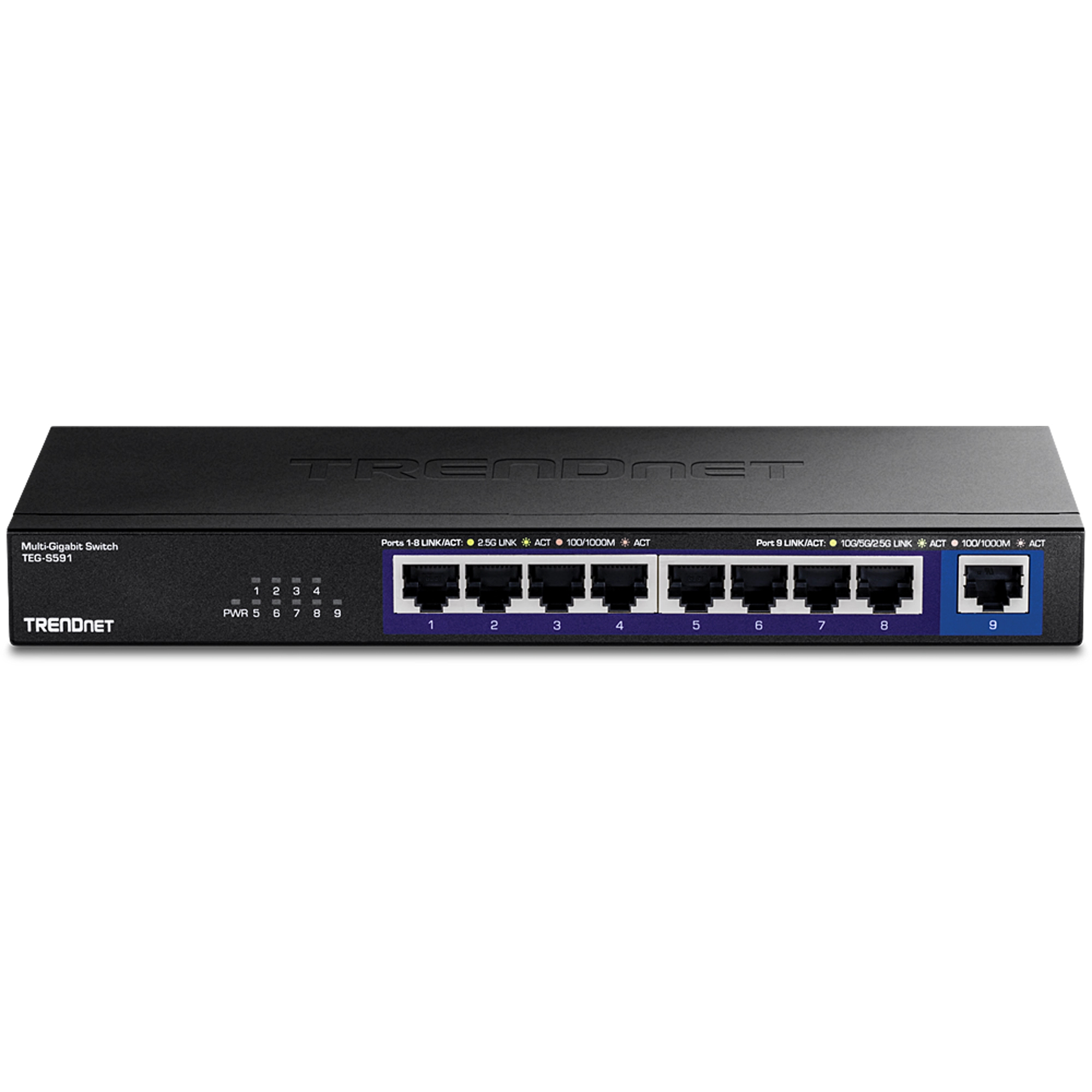 TRENDnet TEG-S591 9-Port Switch Multi-Gigabit - Switch, Ansicht 2