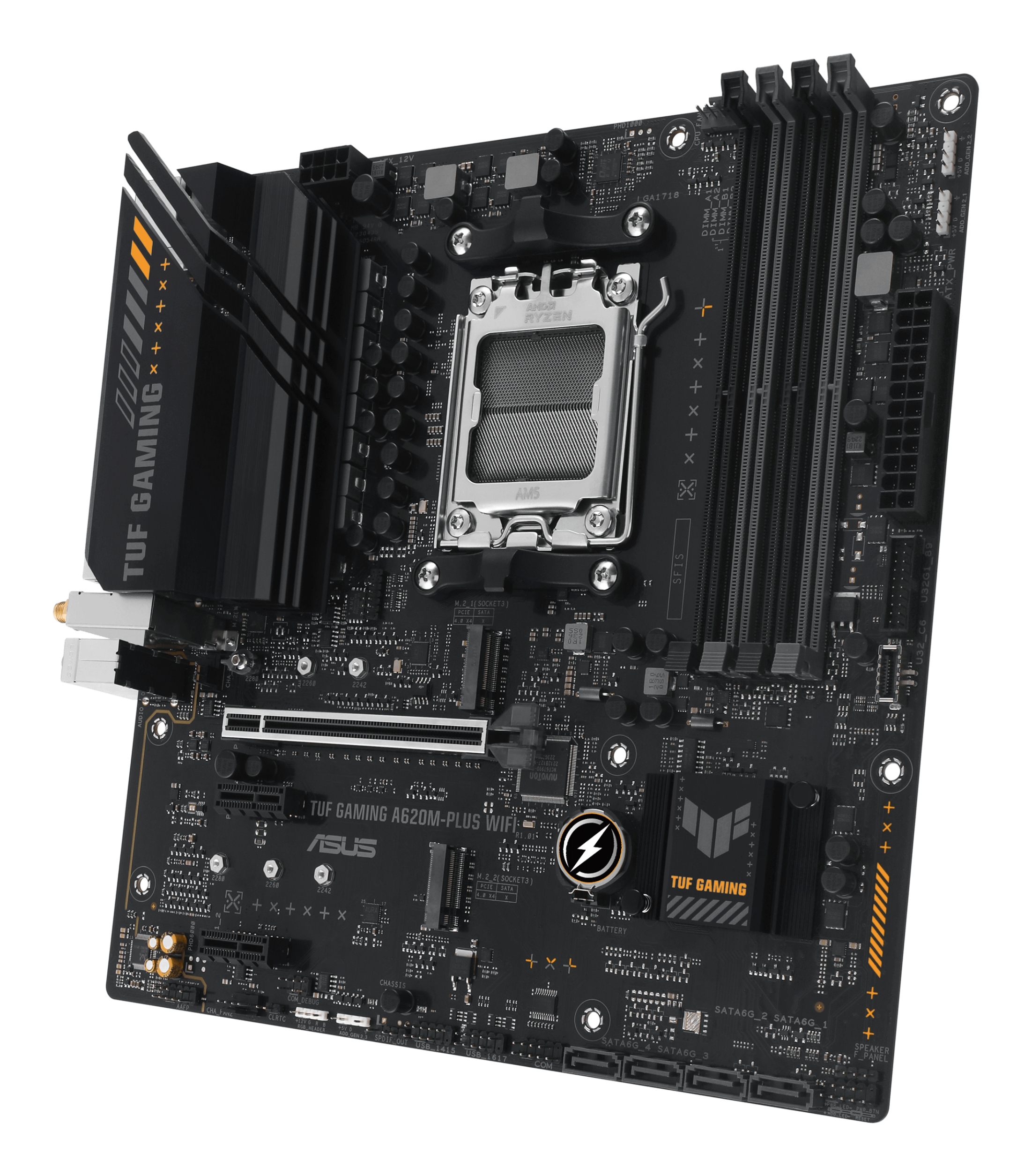 ASUS TUF GAMING A620M-PLUS WIFI - Motherboard - micro ATX - Socket AM5 - AMD A620 Chipsatz, Ansicht 3