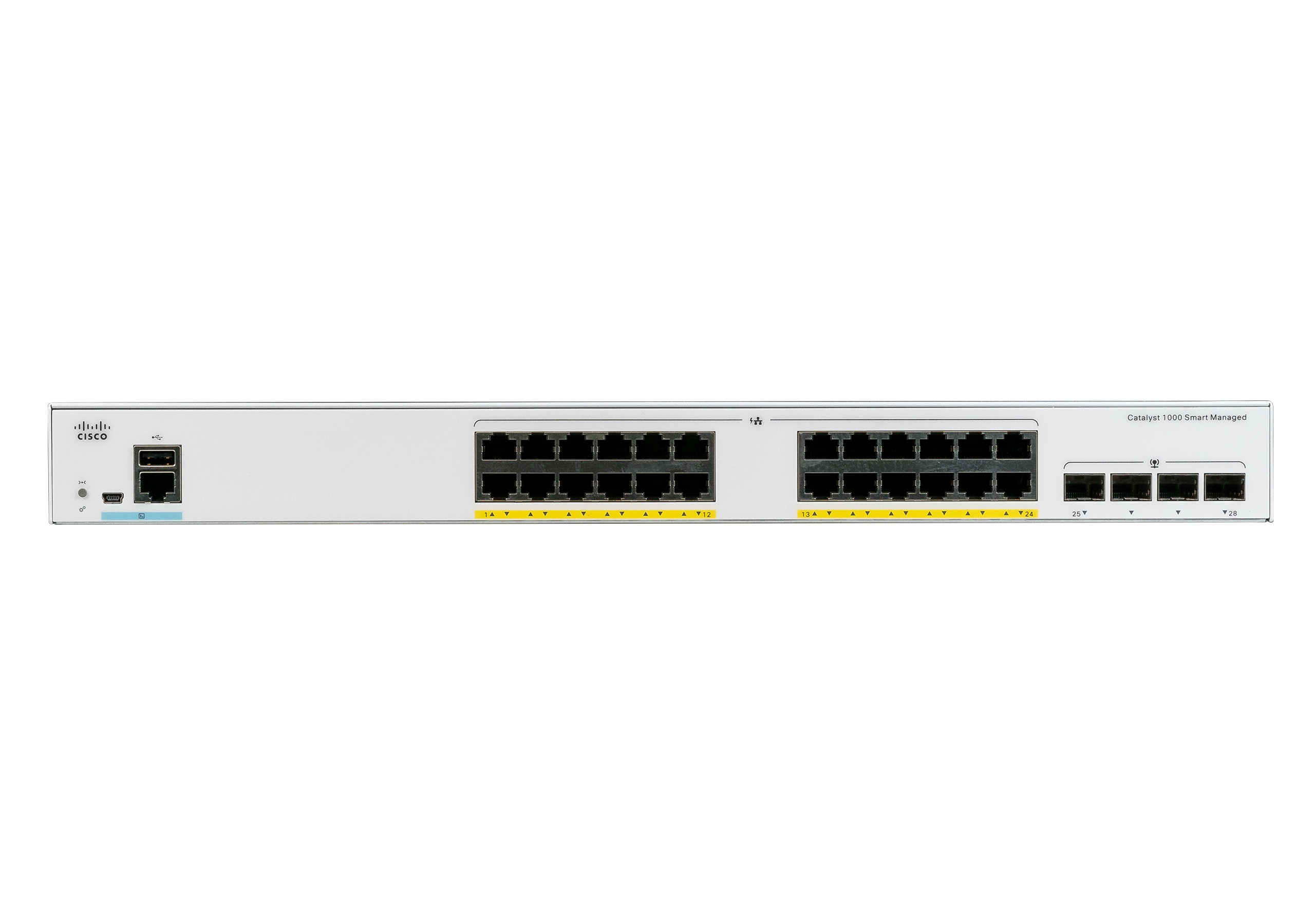 Cisco Catalyst C1000-24P-4X-L, Managed, L2, Gigabit Ethernet (10/100/1000), Vollduplex, Power over Ethernet (PoE)