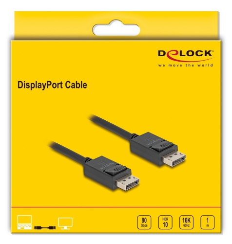 Delock DisplayPort Kabel 16K 60 Hz 80 Gbps 1 m - Kabel - Digital/Display/Video, Ansicht 4