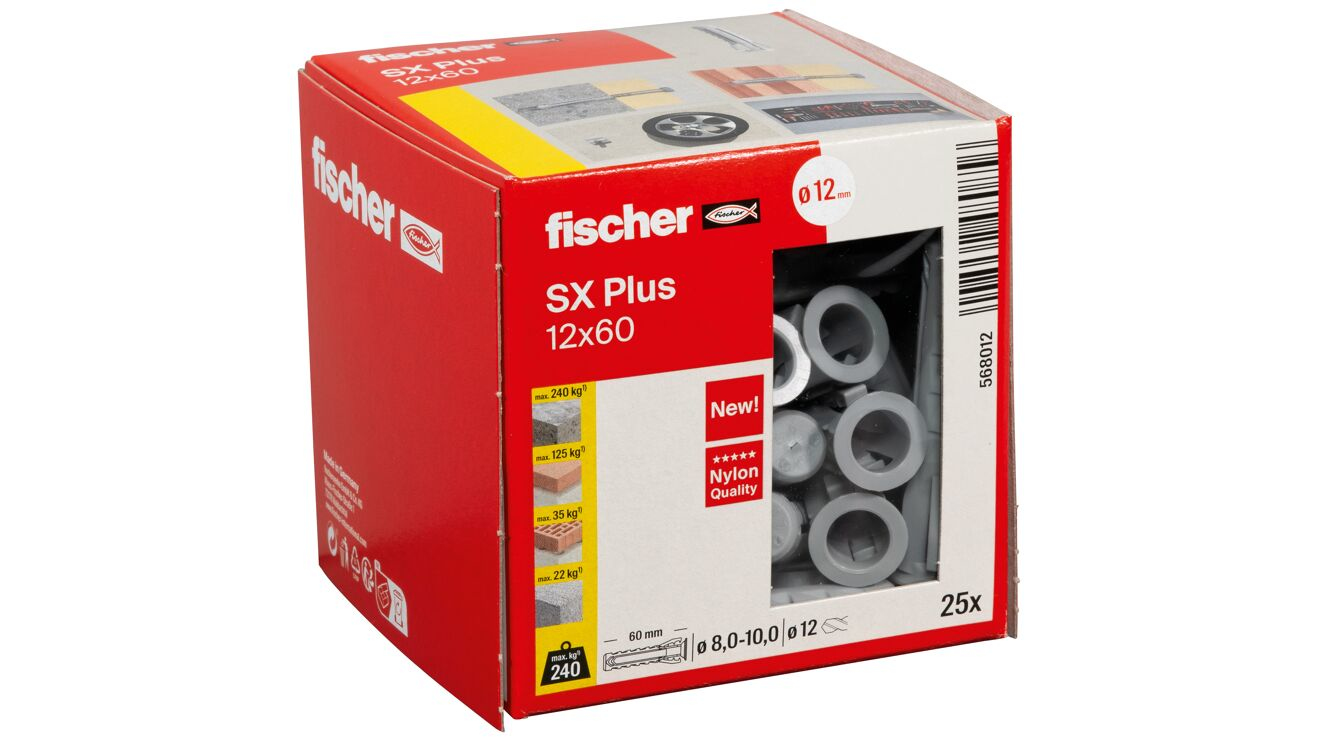 fischer 568012 - Spreizdübel - Autoklaven-Porenbeton - Mauerziegel - Beton... - Nylon - 1,2 cm - 60 mm - 1,2 cm, Ansicht 2