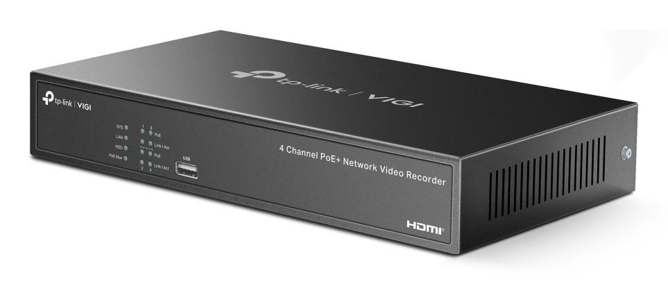 TP-LINK VIGI NVR1004H-4P V1 - NVR - 4 Kanäle, Ansicht 3