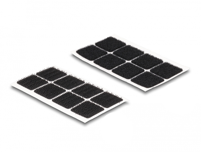 Delock Klettverschluss - quadratisch - 2 cm - Schwarz (Packung mit 32), Ansicht 3