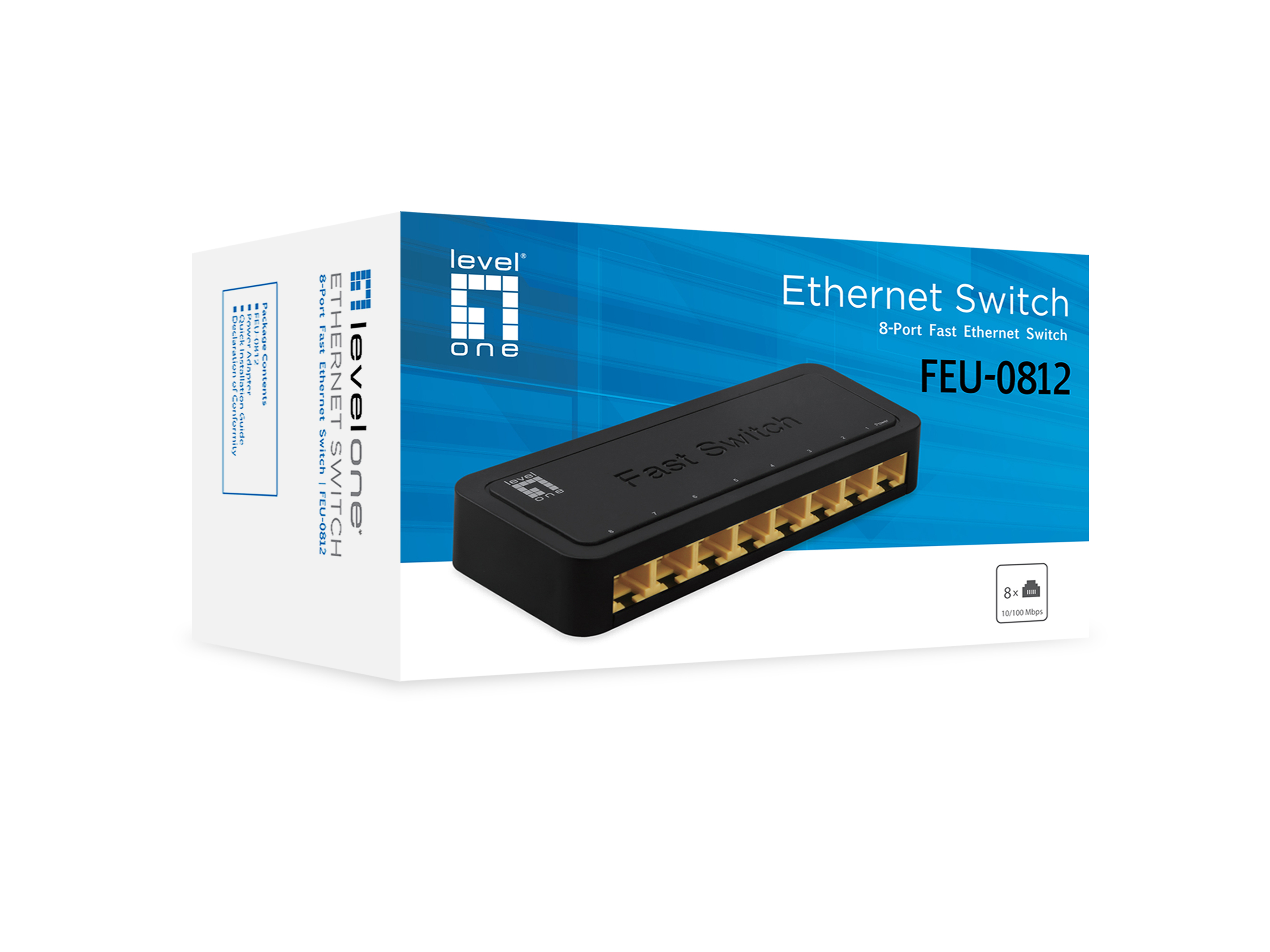LevelOne Switch 8x FE FEU-0812 Kunststoff - Switch - 0,1 Gbps, Ansicht 2