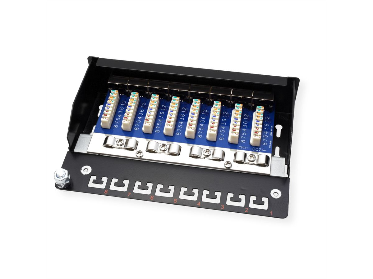 ROLINE Patch Panel - CAT 5e - Schwarz - 8 Ports, Ansicht 3