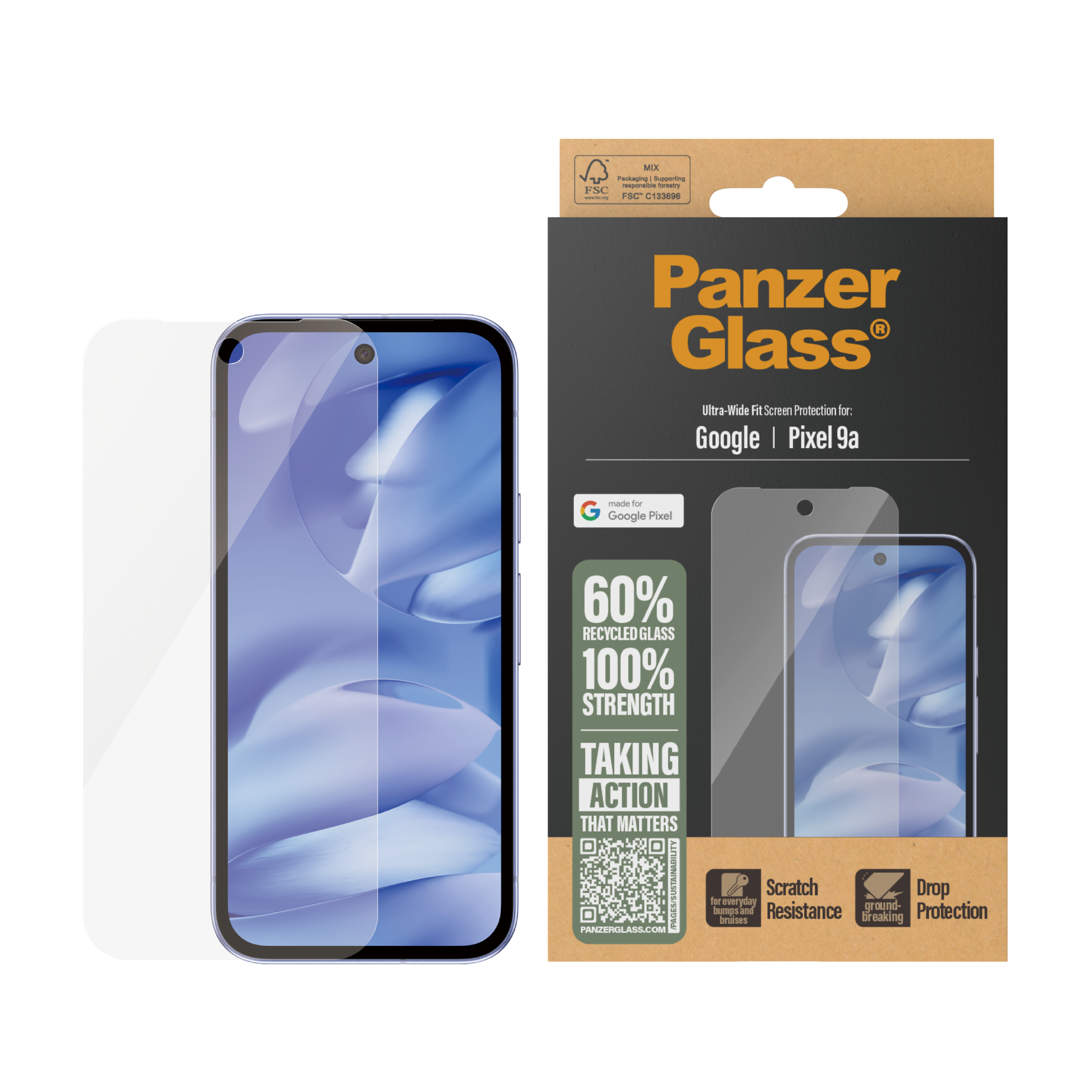 PanzerGlass Displayschutz Ultra Wide Fit Pixel 9a, Ansicht 4