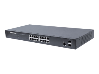 Intellinet 16-Port Gigabit Ethernet PoE+ Web-Managed Switch with 2 SFP Ports IEEE 802.3ataf Power over Ethernet (PoE+PoE)