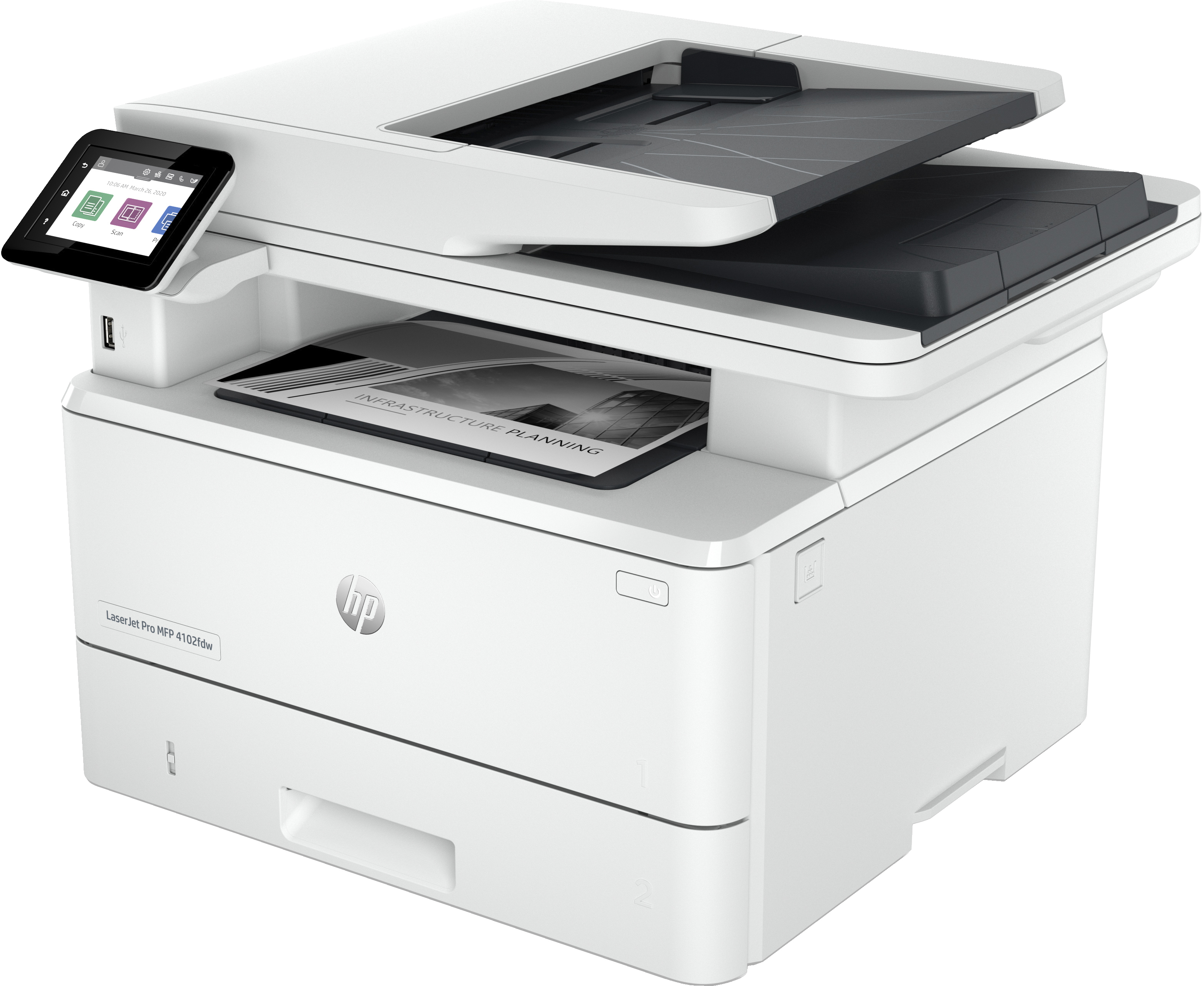 HP LaserJet Pro MFP 4102dw - Multifunktionsdrucker - s/w - Laser - Legal (216 x 356 mm), Ansicht 2