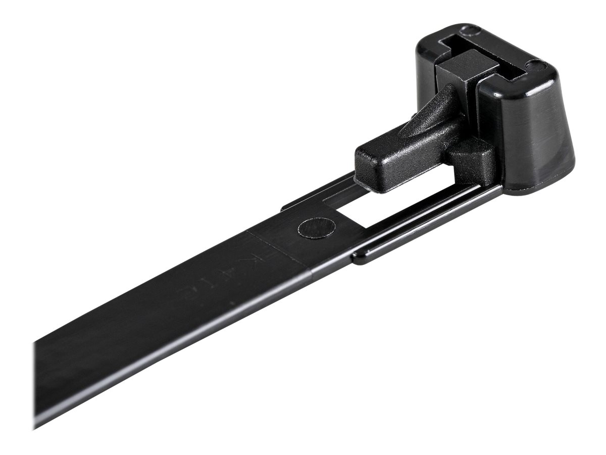 StarTech.com 15cm(6) Reusable Cable Ties, 7mm(1/4) wide, 35mm(1-3/8) Bundle Dia. 22kg(50lb) Tensile Strength - Schwarz, Ansicht 2