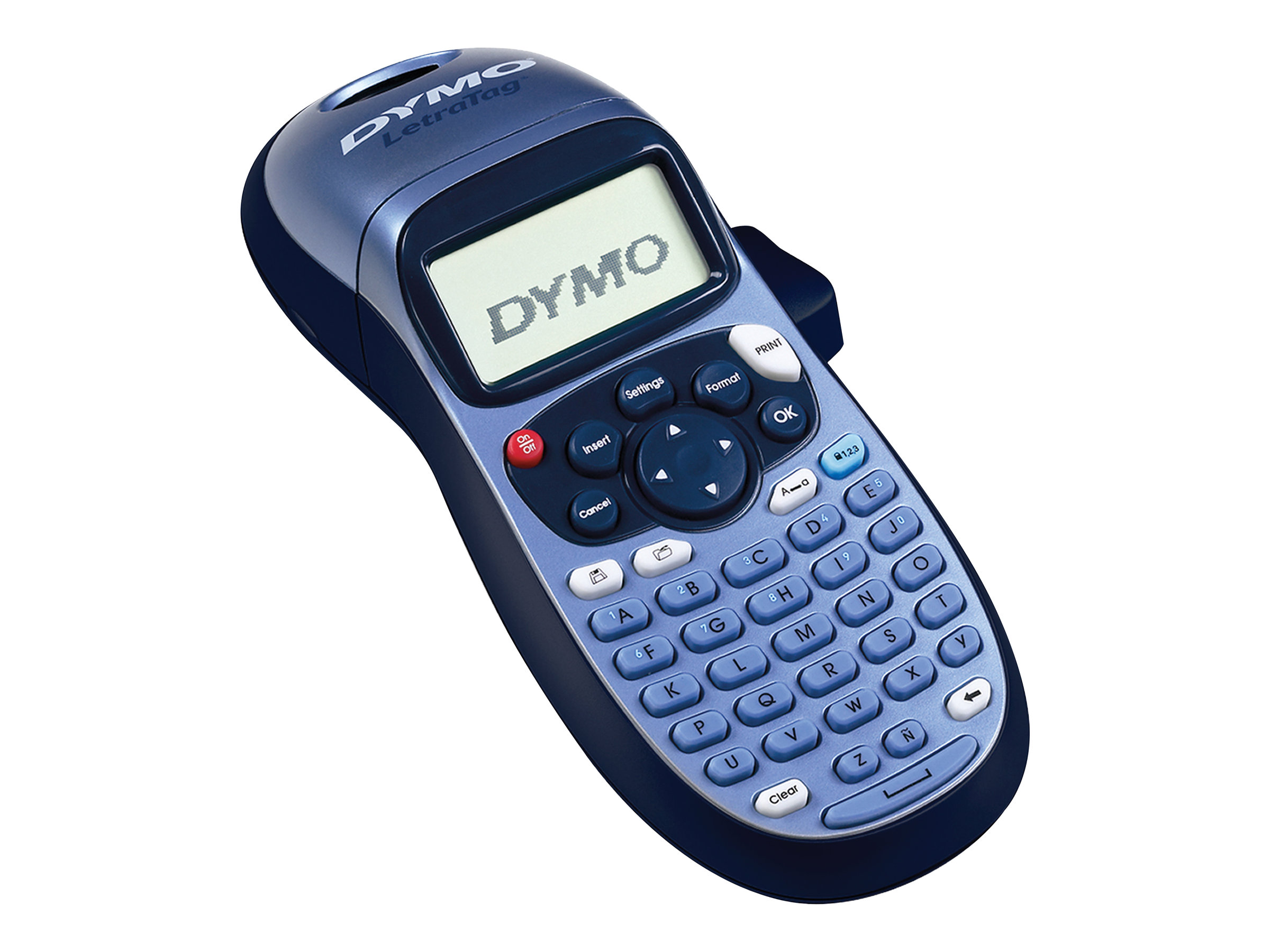Dymo LetraTag LT-100H - Beschriftungsgerät - s/w - Thermodirekt - Rolle (1,2 cm) - schwarz, blau, Ansicht 3