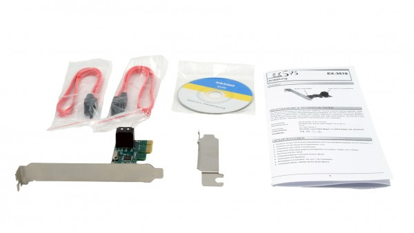 Exsys EX-3519 - SATA - PCIe - SATA - Full-height / Low-profile - PCIe 1.0 - SATA - Grün - Silber, Ansicht 3