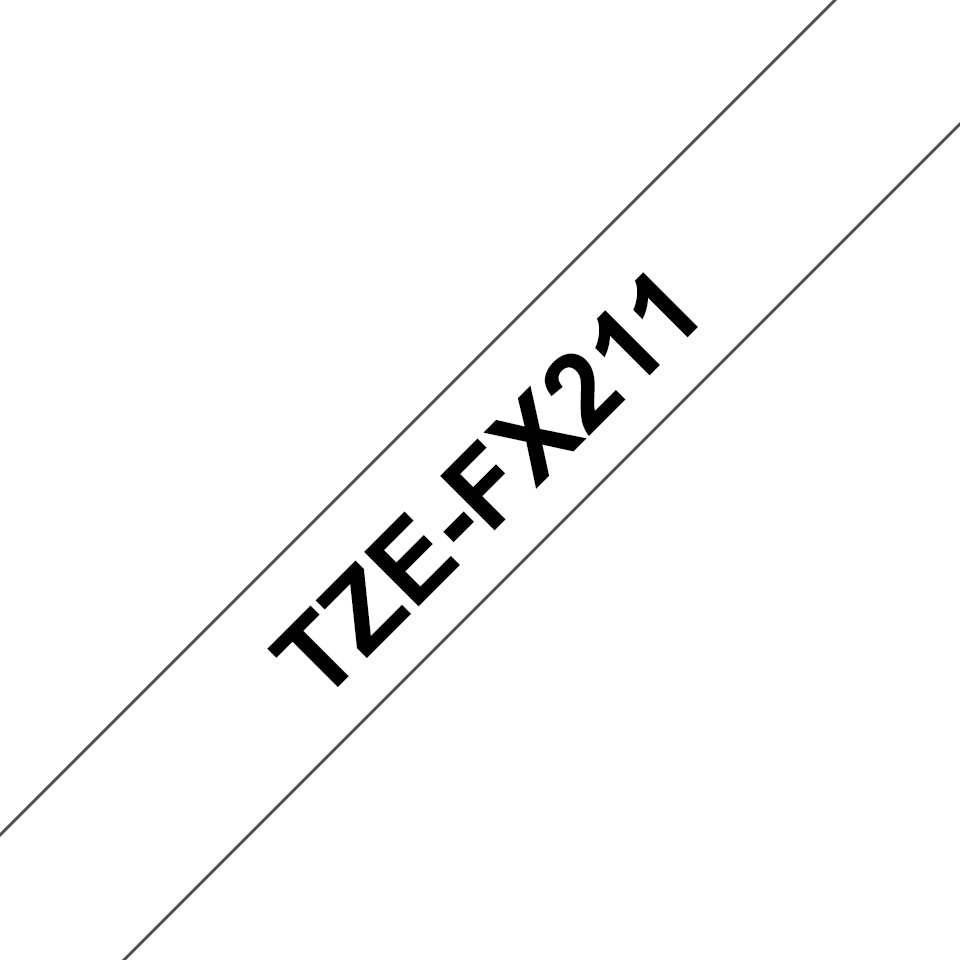 Brother TZe-FX211 - Schwarz auf Weiß - Rolle (0,6 cm x 8 m), Ansicht 2