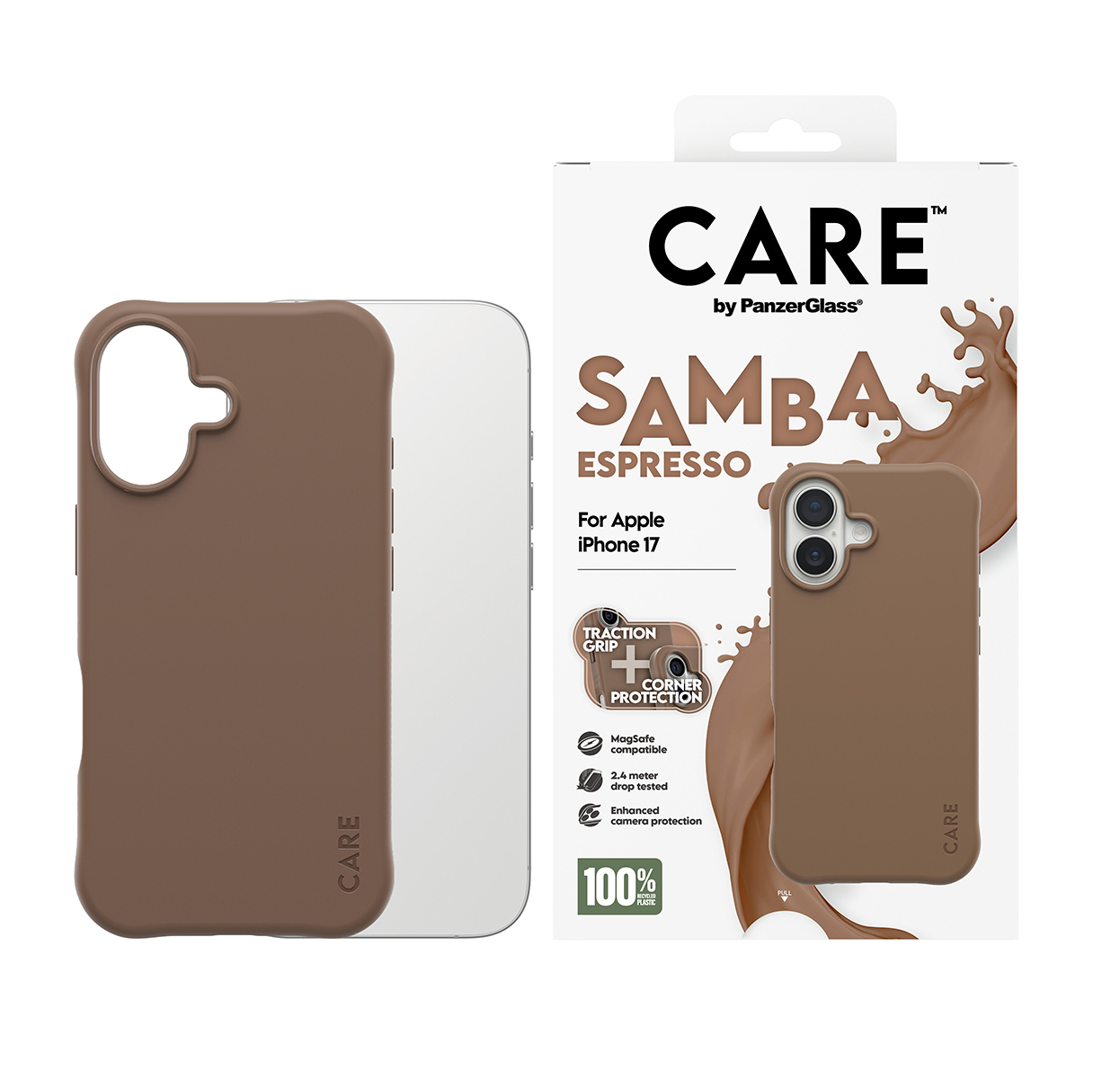 PanzerGlass CARE by Fashionable Case Samba Espresso w. MagSafe iPhone, Ansicht 2