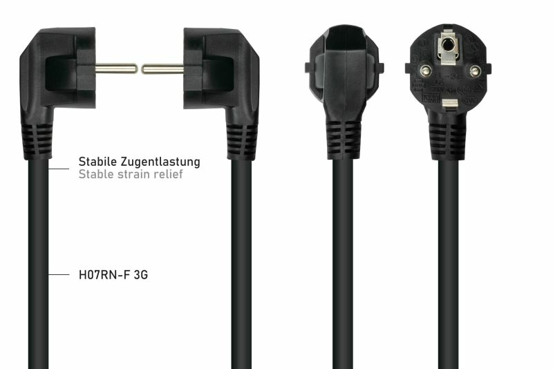 kabelmeister Schutzkontakt-St. 90° gew. C15 schw. - Kabel - Strom/Netzteil, Ansicht 3