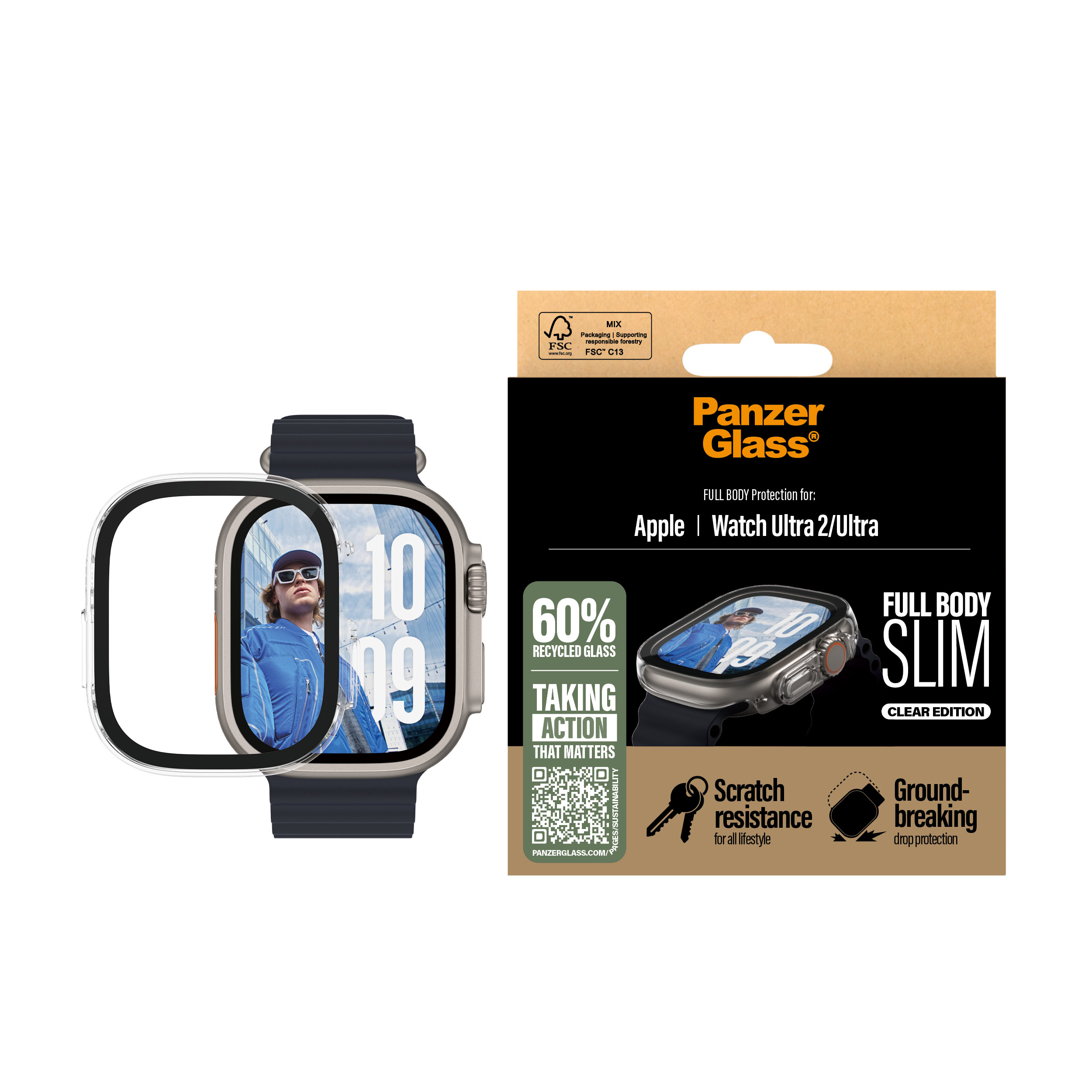 PanzerGlass Snappie - Clear Edition - Stoßstange für Smartwatch - vollständig, schlank - gehärtetes Glas (Mikroriss2023), Ansicht 4