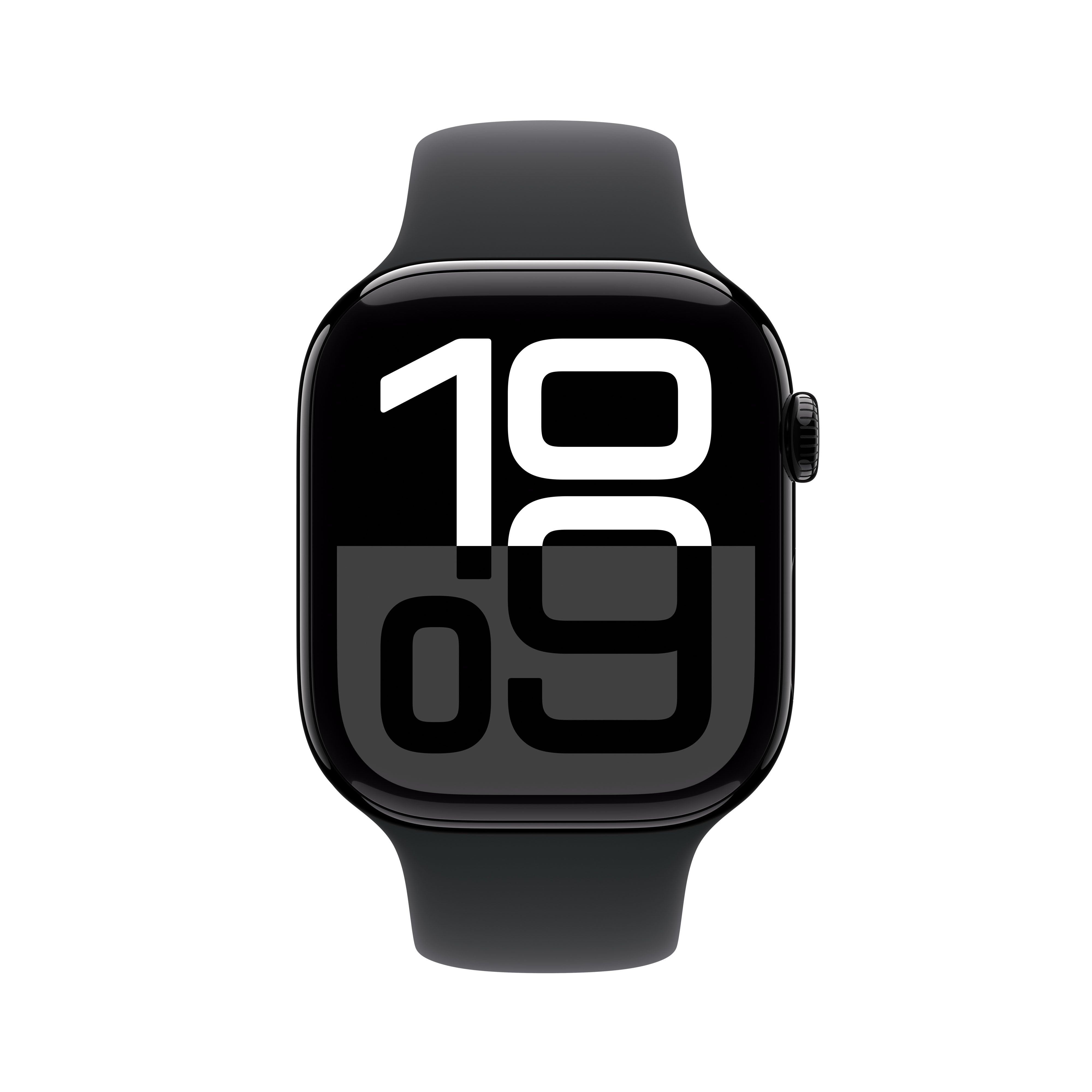 Apple Watch Series 10 (GPS) - 46 mm - Jet Black Aluminium - mit Sportband - schwarz - Bandgröße: S/M, Ansicht 4