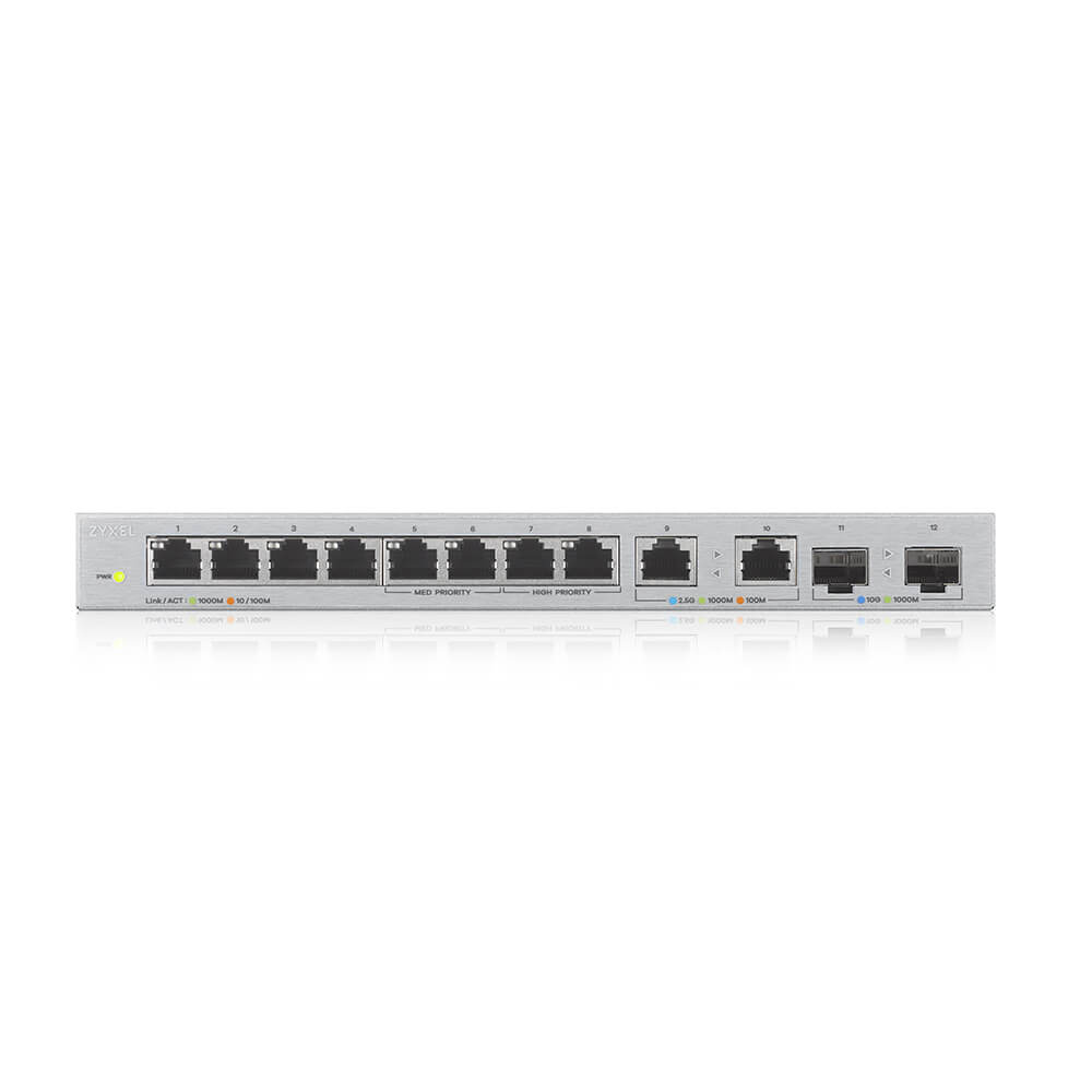 ZyXEL XGS1010-12 v2 12-Port Gigabit UnmanagedSwitch with 8-Port 1G+ 2-Port 2.5G+ - Switch - 1 Gbps, Ansicht 3