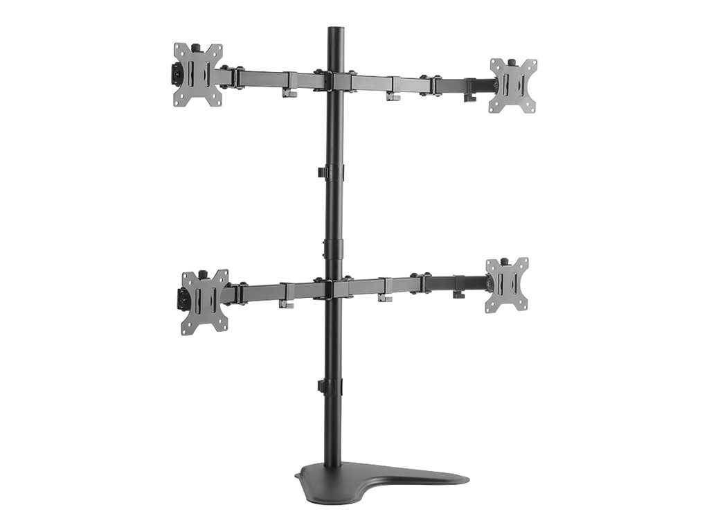 LogiLink Quad Monitor Desk Stand - Aufstellung für 4 LCD-Anzeigen - fester, kaltgepresster Stahl, Ansicht 3