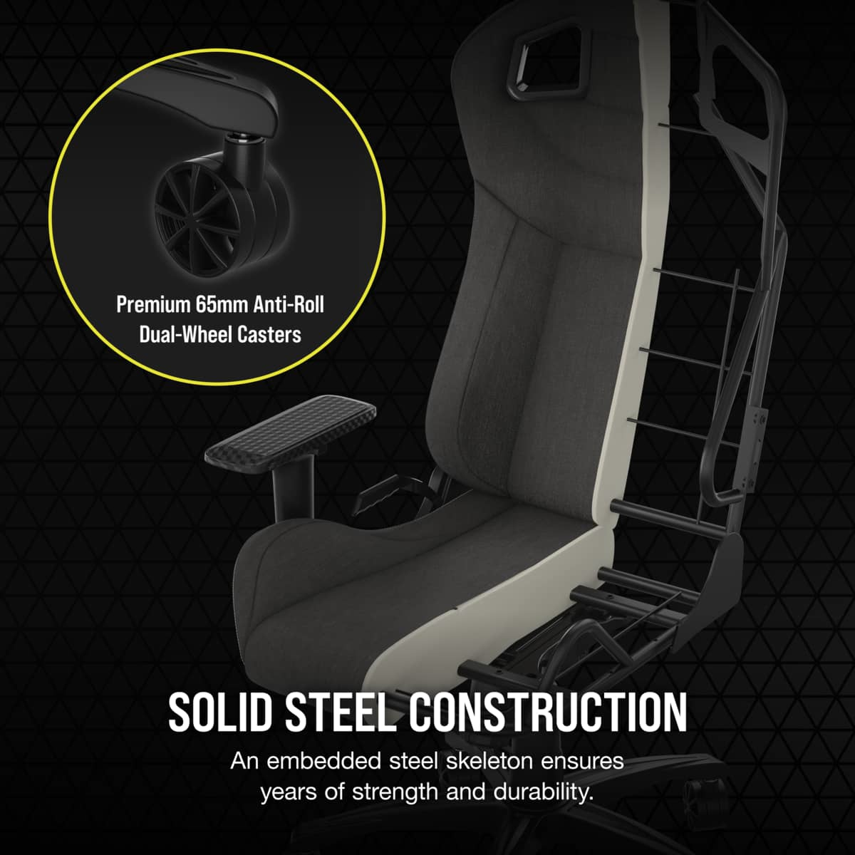 Corsair T3 RUSH - Gaming-Sessel - Armlehnen - T-förmig, Ansicht 4