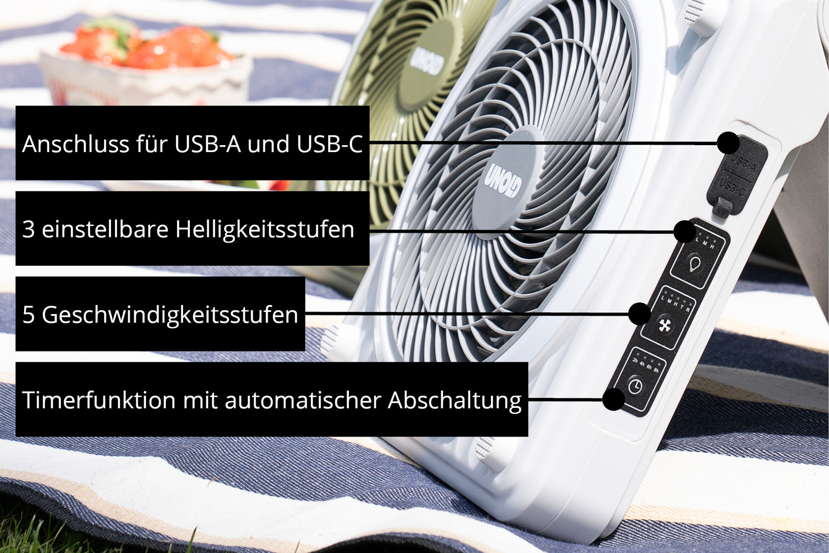 UNOLD 86517 Solarventilator Camping, Ansicht 3