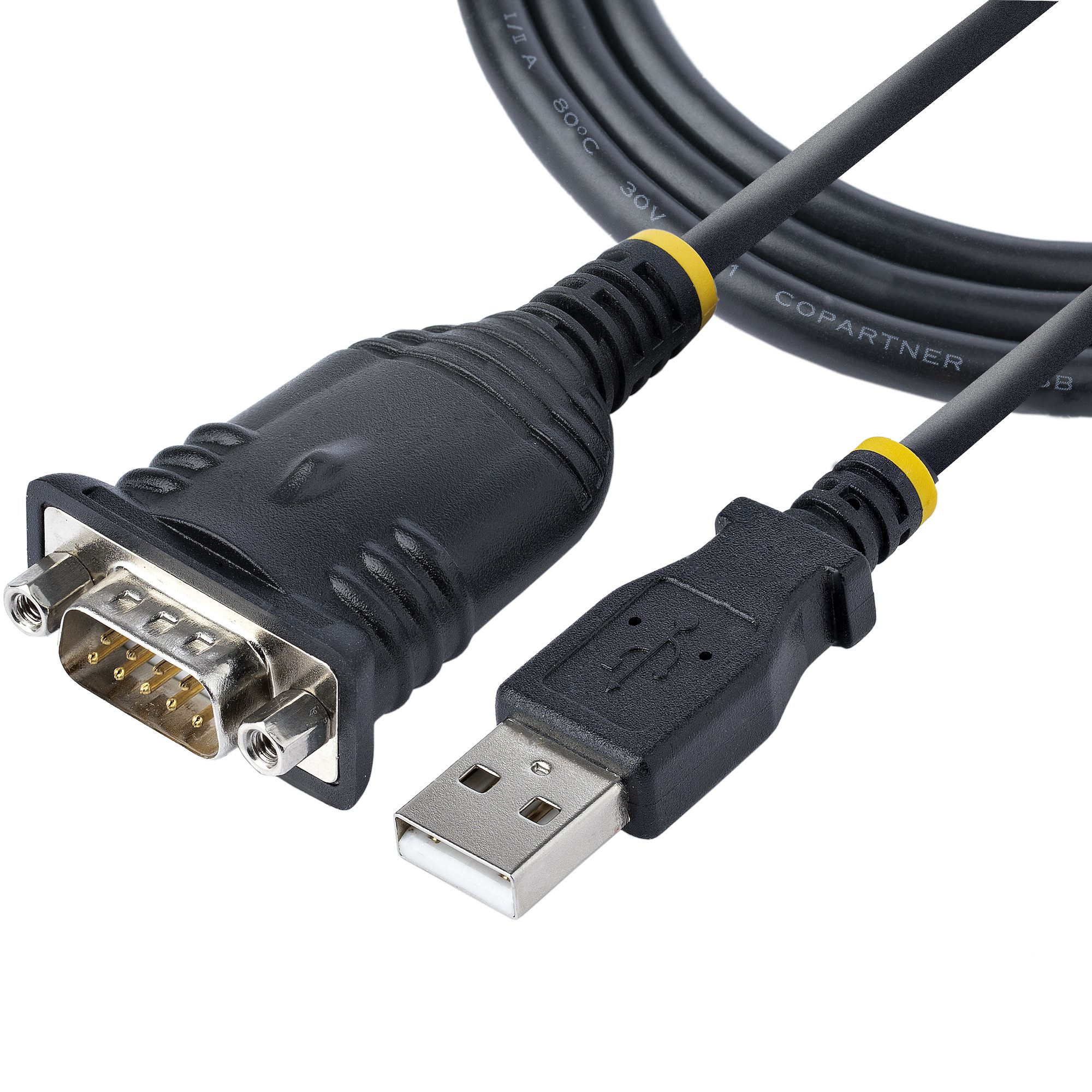 StarTech.com 3ft (1m) USB to Serial Cable, DB9 Male RS232 to USB Converter USB to Serial Adapter for PLC/Printer/Scanner, Ansicht 2