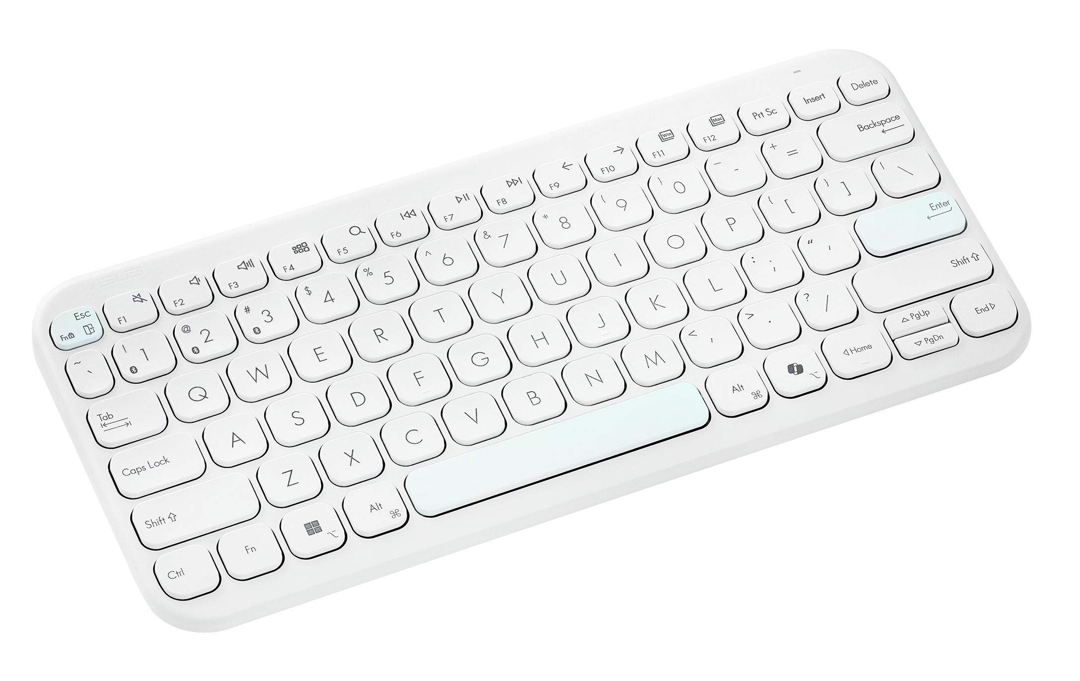 ASUS Marshmallow-Tastatur KW100 Iridescent White - TL: Deutsch, QWERTZ, Ansicht 4