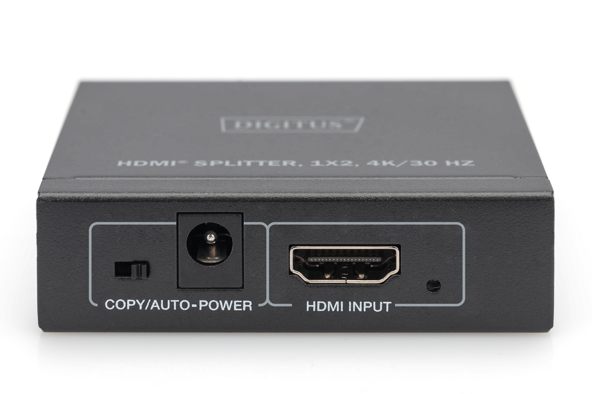 DIGITUS HDMI Splitter - 1x2 - 4K / 30 Hz - HDMI - 2x HDMI - 1.4b - 3840 x 2160 Pixel - Schwarz - Metall, Ansicht 2