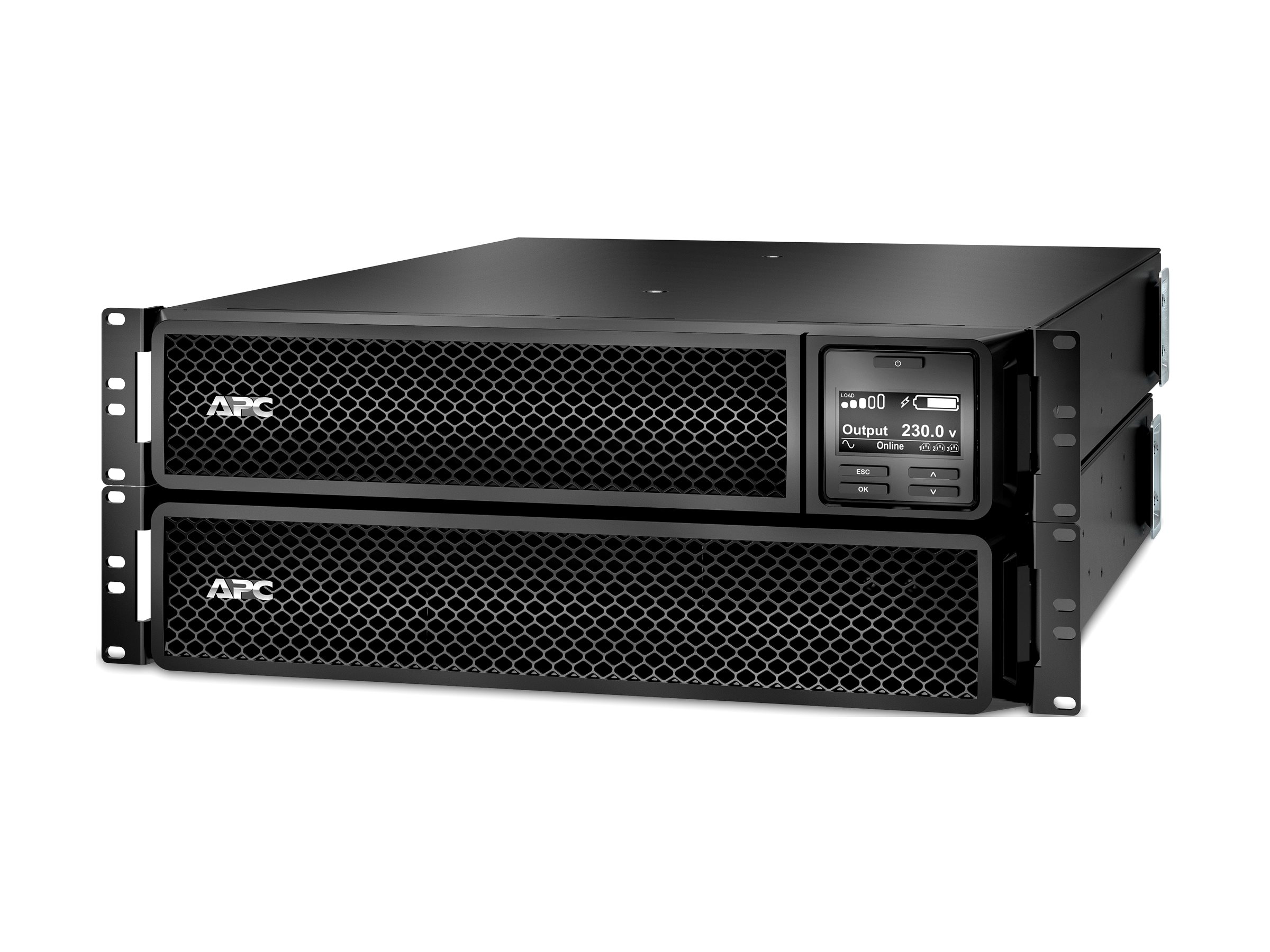 APC Smart-UPS SRT 3000VA RM - USV (Rack - einbaufähig) - Wechselstrom 208/240 V - 2700 watt - 3000 VA - 1-phasig - USB - Ausgangsanschlüsse: 10 - 2U - 48.3 cm (19")