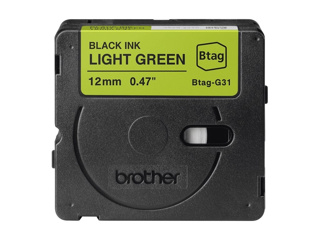 Brother BTAG-G31 - Schwarz auf hellgrün - Rolle (1,2 cm x 4 m), Ansicht 2