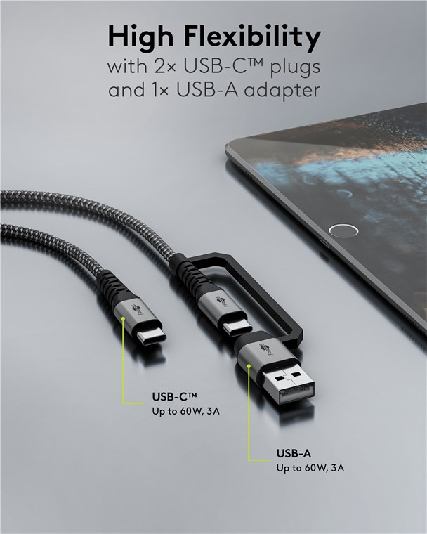 Goobay 70279 - Sync- & Ladekabel 2in1 USB-C > USB-A, Ansicht 4