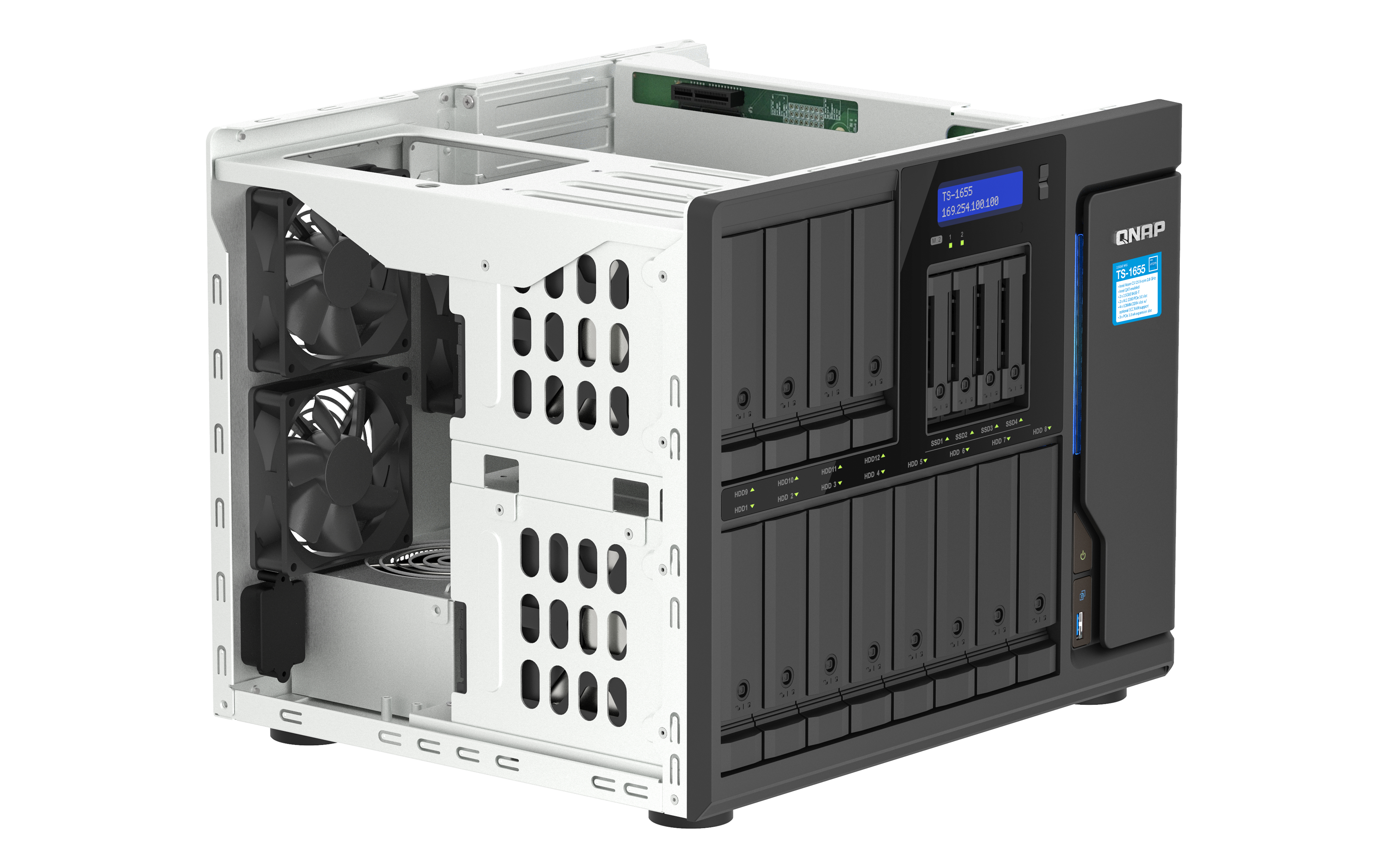QNAP TS-1655 - NAS-Server - 16 Schächte - SATA 6Gb/s, Ansicht 3