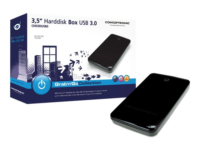 Conceptronic HDD Gehäuse 3.5" USB3.0 SATA I-III schwarz extern (CHD3DUSB3)