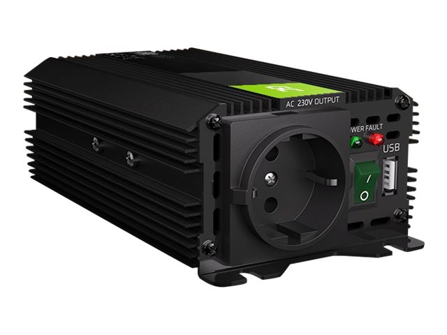 Green Cell KFZ Spannungswandler Power Inverter 12V > 230V 300W/600W mit USB Anschluss Steckdose Black