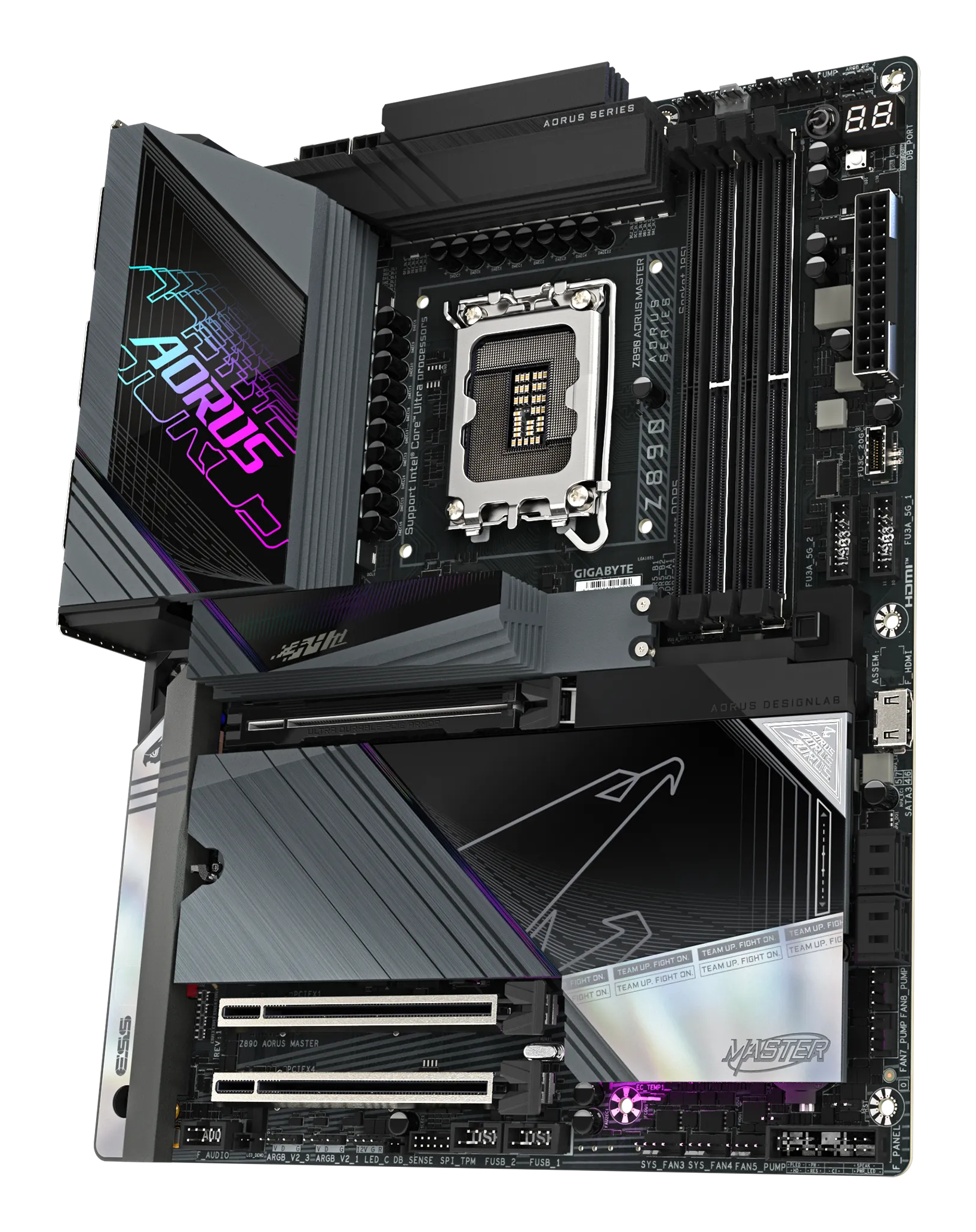 Gigabyte AORUS Z890 MASTER - Motherboard - ATX - LGA1851-Sockel - Z890 Chipsatz - USB-C 3.2 Gen 2x2, USB 3.2 Gen 1, Ansicht 3