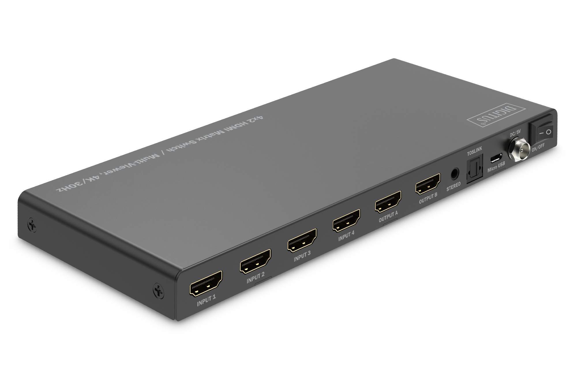 DIGITUS 4x2 HDMI Matrix Switch / Multi-Viewer, 4K/30Hz, Ansicht 3