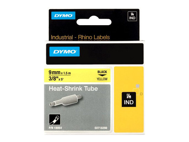 Dymo RhinoPRO Heat shrink tubing - Polyolefin - Schwarz auf Gelb - Rolle (0,9 cm x 5,5 m), Ansicht 2