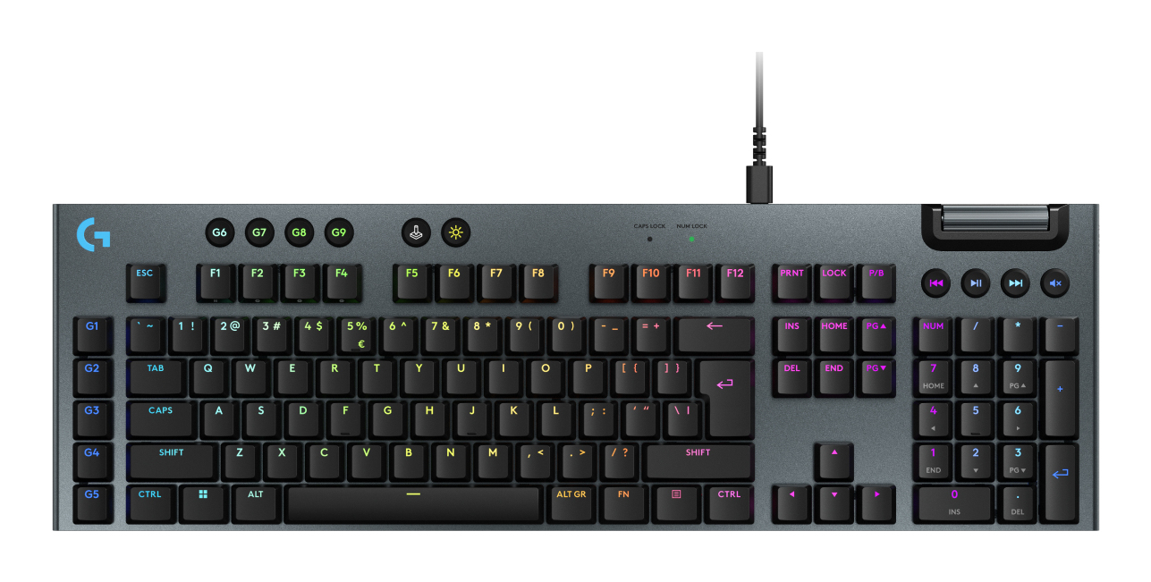 Logitech G G915 X - Tastatur - USB - Tastenschalter: GL Tactile - Schwarz - TL: US, QWERTY, Ansicht 3